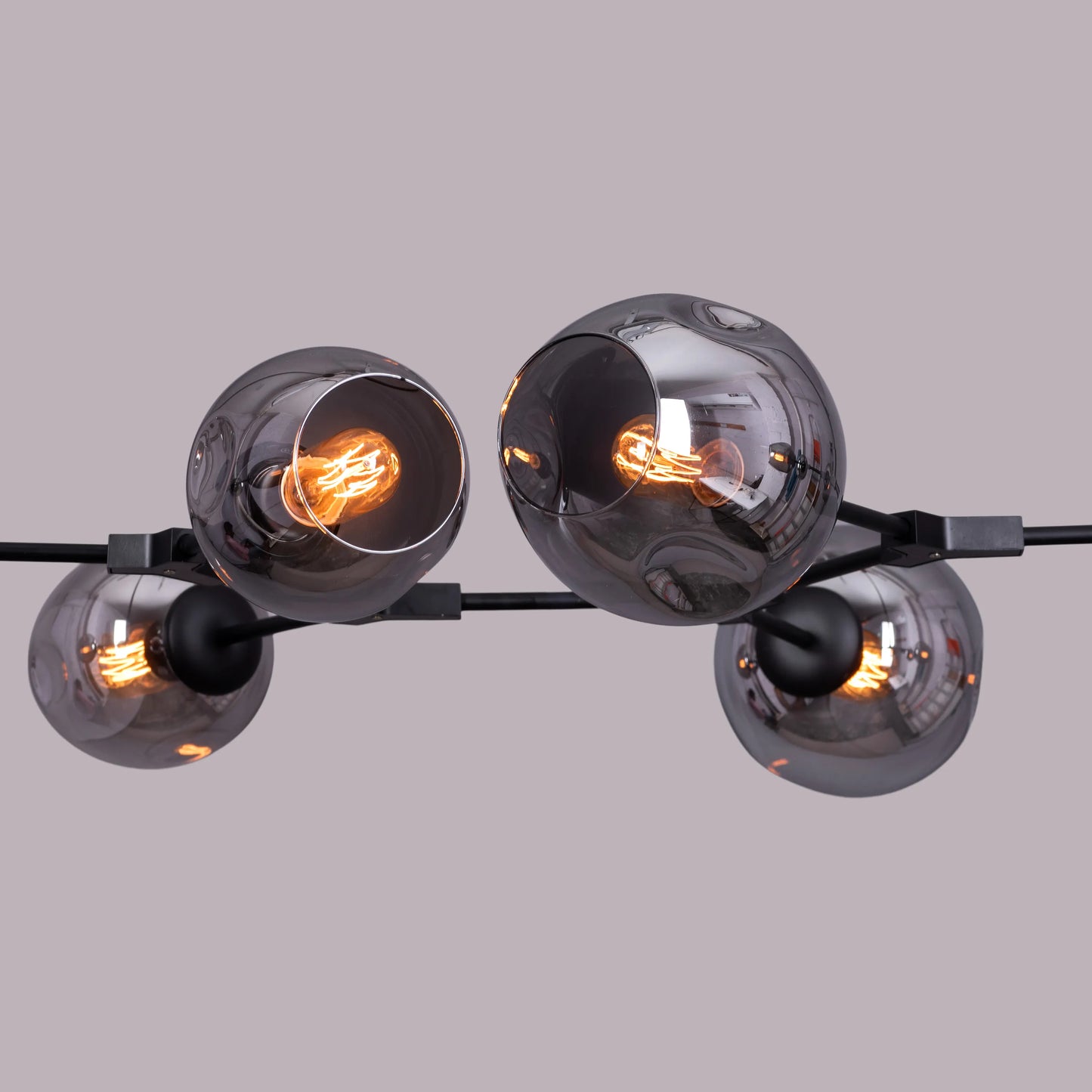 Games People Play (Large, Black, Smokey Grey) Glass Chandelier