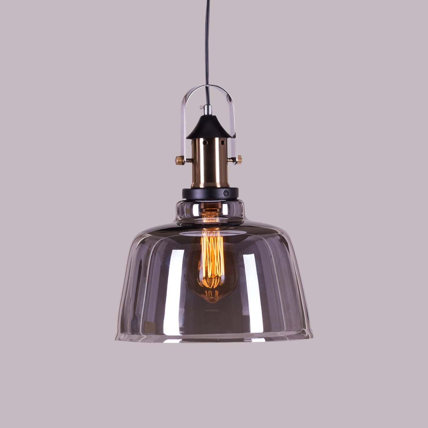 Glassy Eyed (Amber, Smokey) Glass Pendant Light