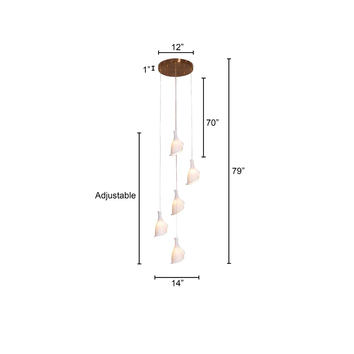 Flying In A Dream Ceramic Chandelier showcasing its intricate design.