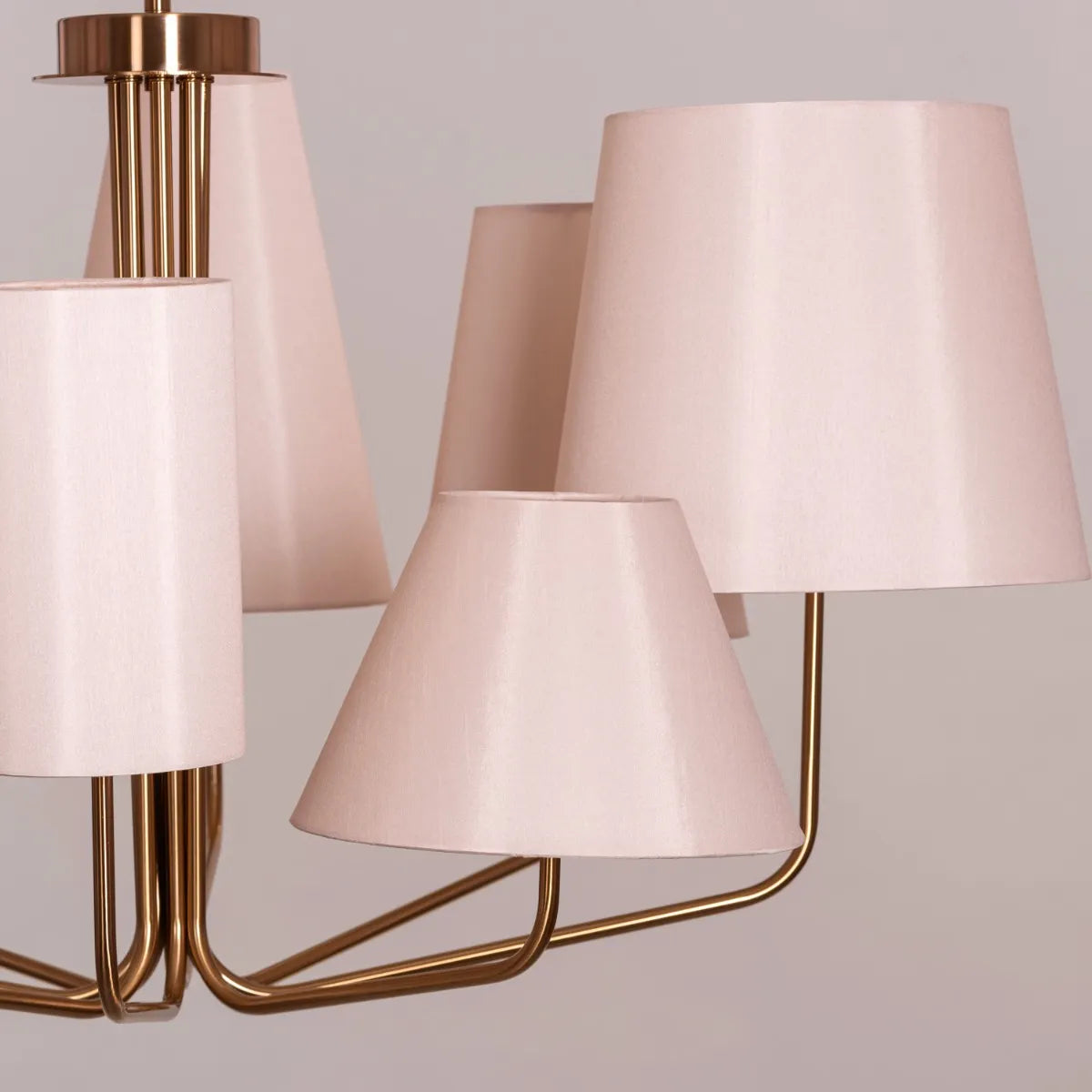 News Is Everywhere (Large, Gold, Beige) Fabric Chandelier