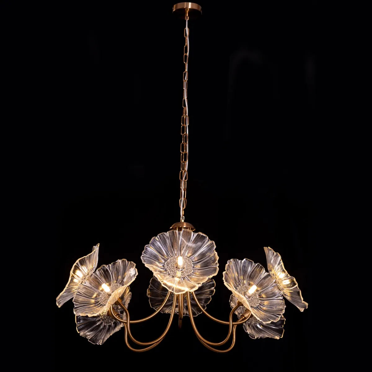 Late For Reality (Large, Gold) Glass Chandelier