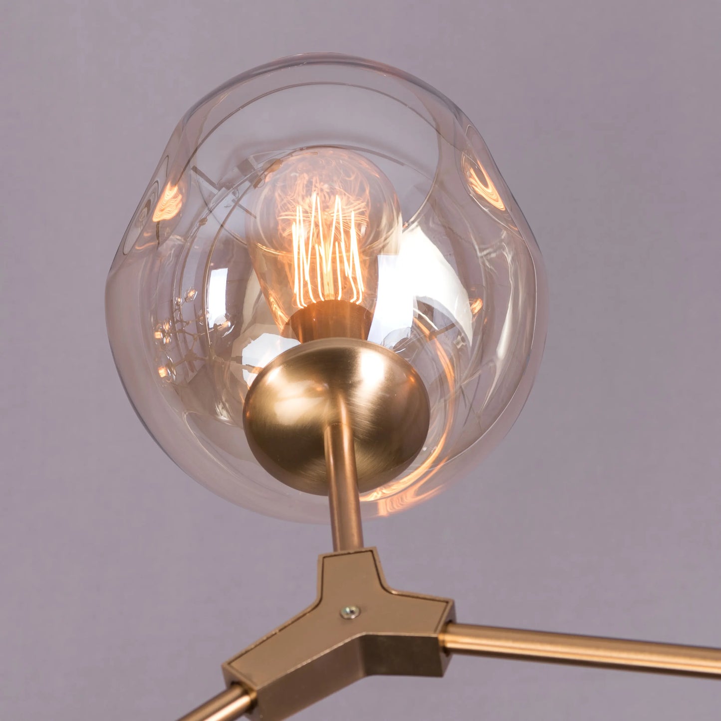 Games People Play (Large, Gold) Cognac Glass Chandelier