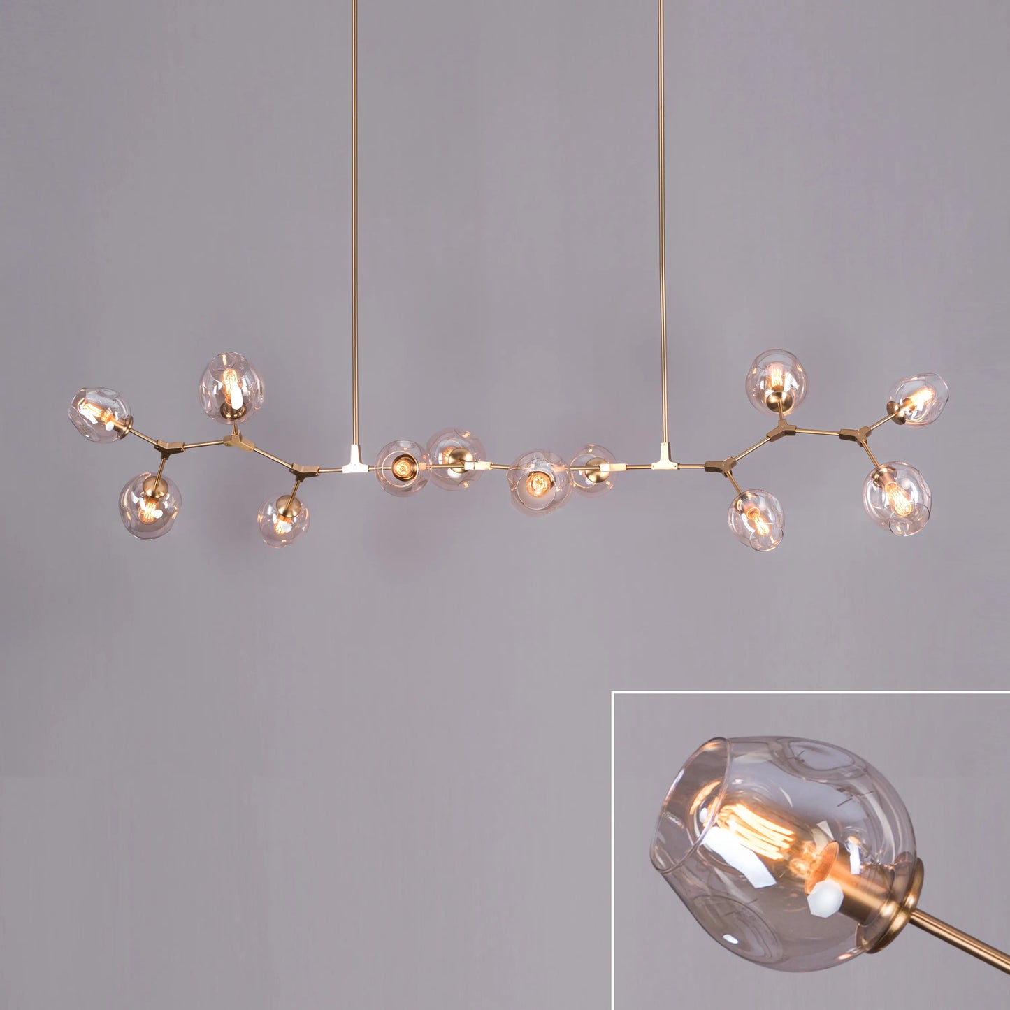 Games People Play (Large, Gold) Cognac Glass Chandelier