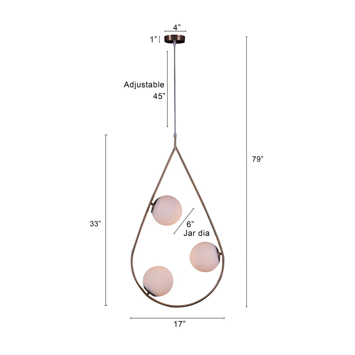 Showtime Teardrop Gold Pendant Light