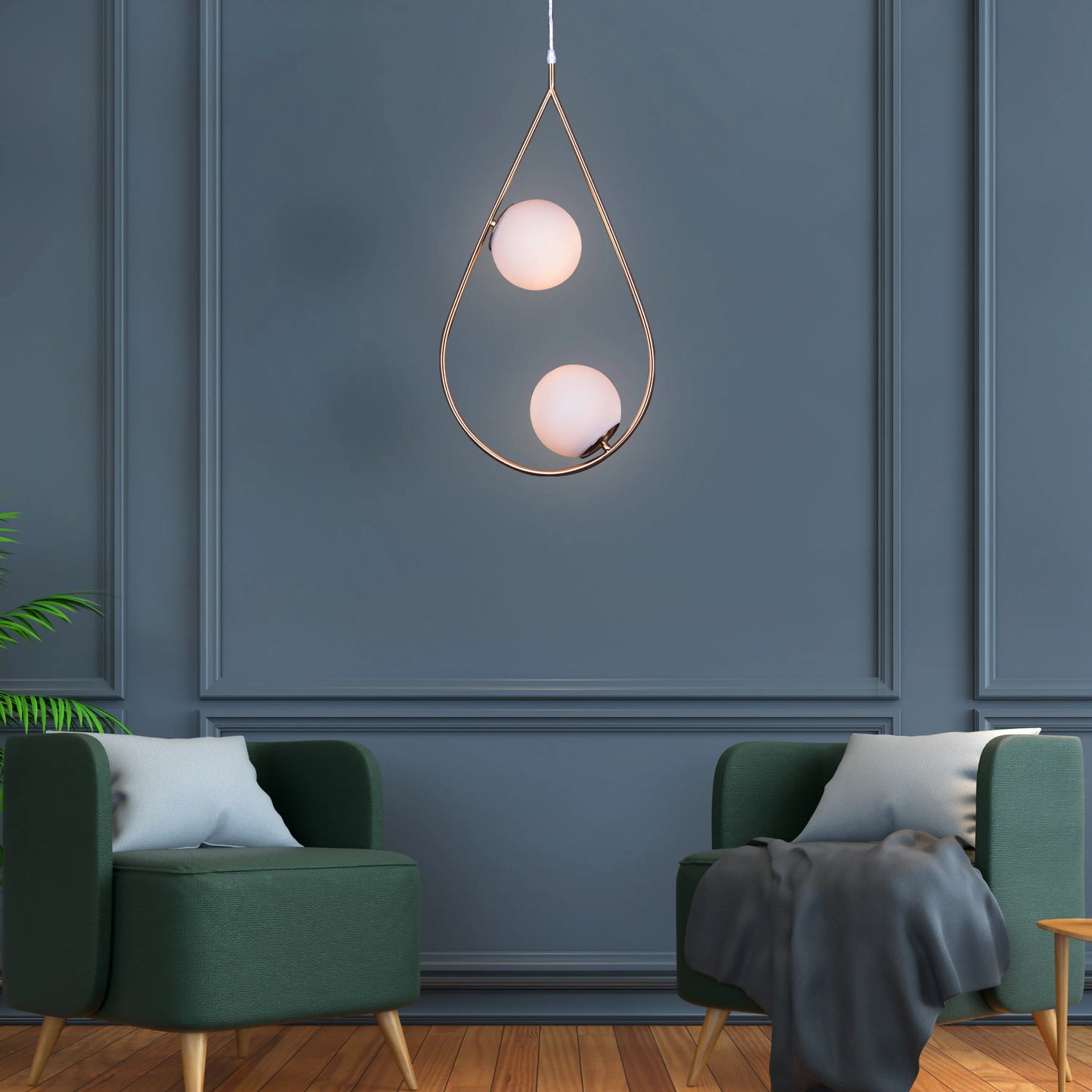 Showtime Teardrop Gold Pendant Light