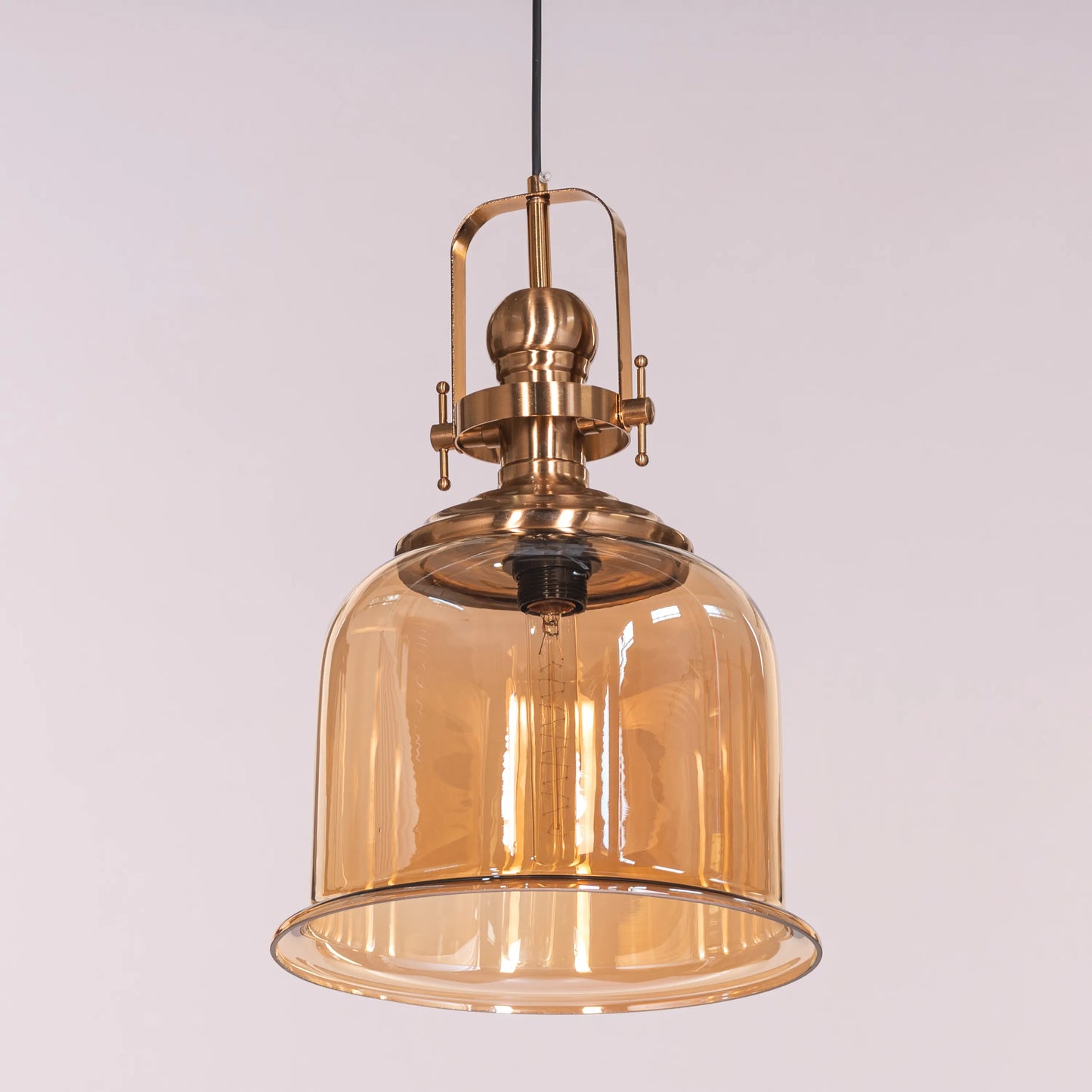 Amber Arcade (Gold, Amber) Clear Glass Pendant Light