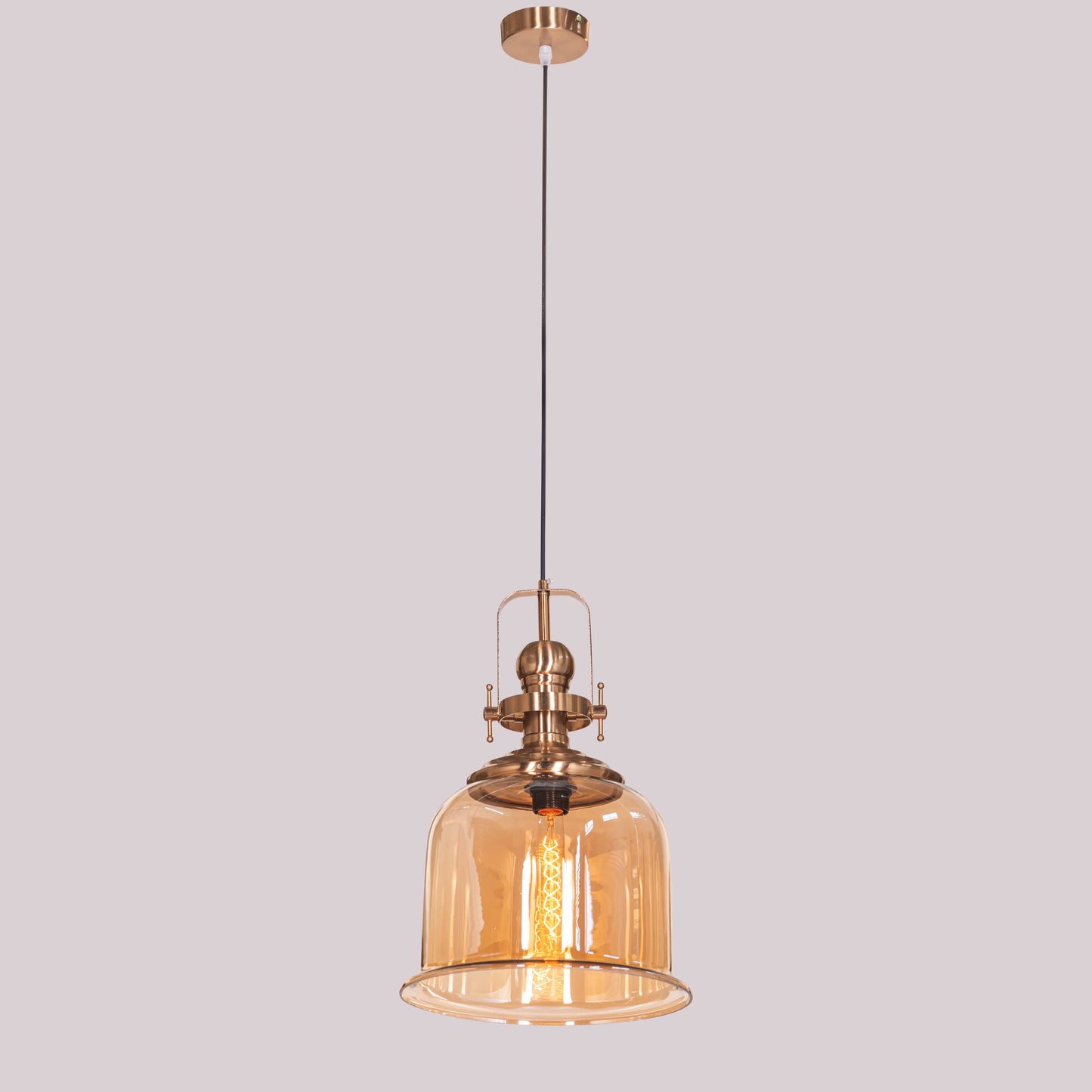 Amber Arcade (Gold, Amber) Clear Glass Pendant Light