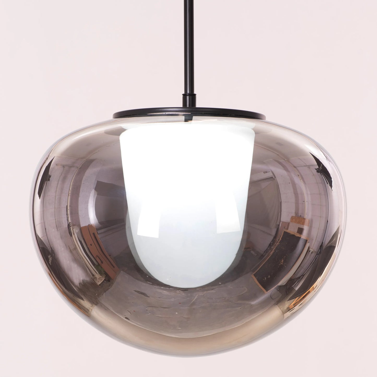 Smoke Screen (Black, Smokey Grey, 3 Color LED) Clear Glass Pendant Light