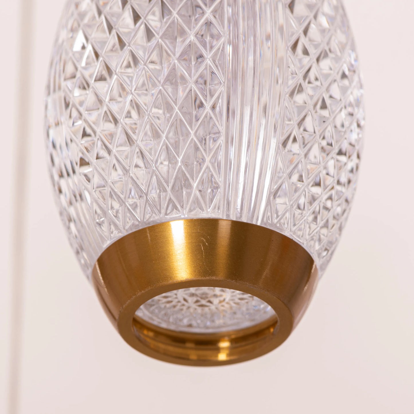 Perfect Landing (Medium, Gold, White, Dimmable LED with Remote Control) Textured Glass Pendant Light