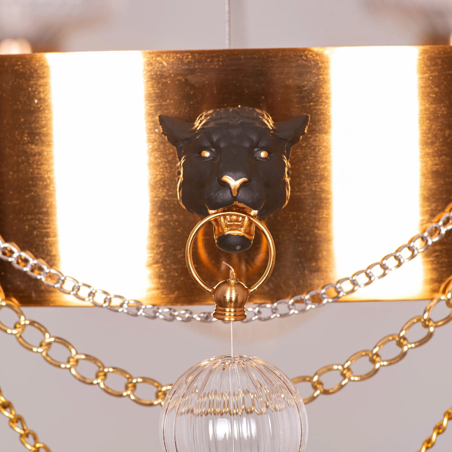 Heart Is Beating (Large, Gold) Clear Glass Chandelier