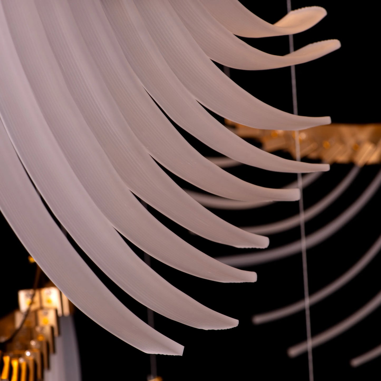 Chefs Kiss (Large, Gold, White) Frosted Glass Double Height Chandelier