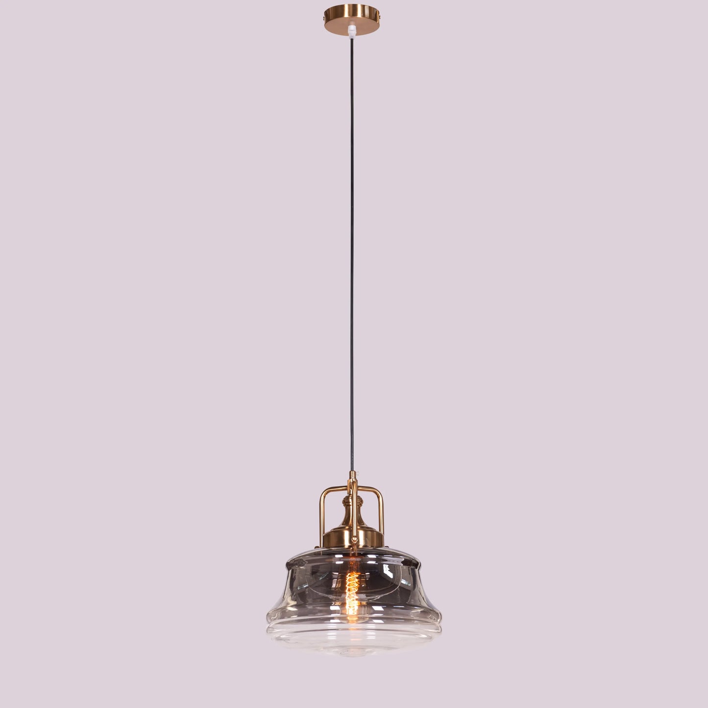 Eyes Closed (Gold, Smokey Grey) Clear Glass Pendant Light