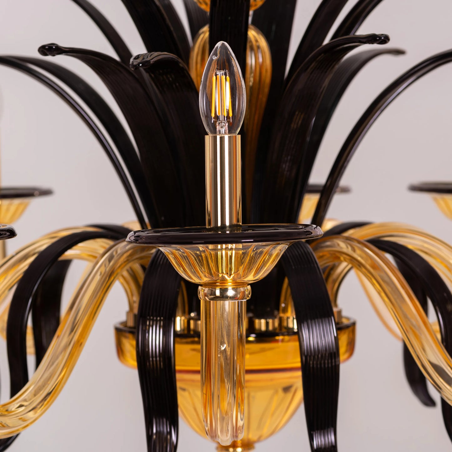 Melodrama (Large, Amber, Black) Textured Glass Chandelier