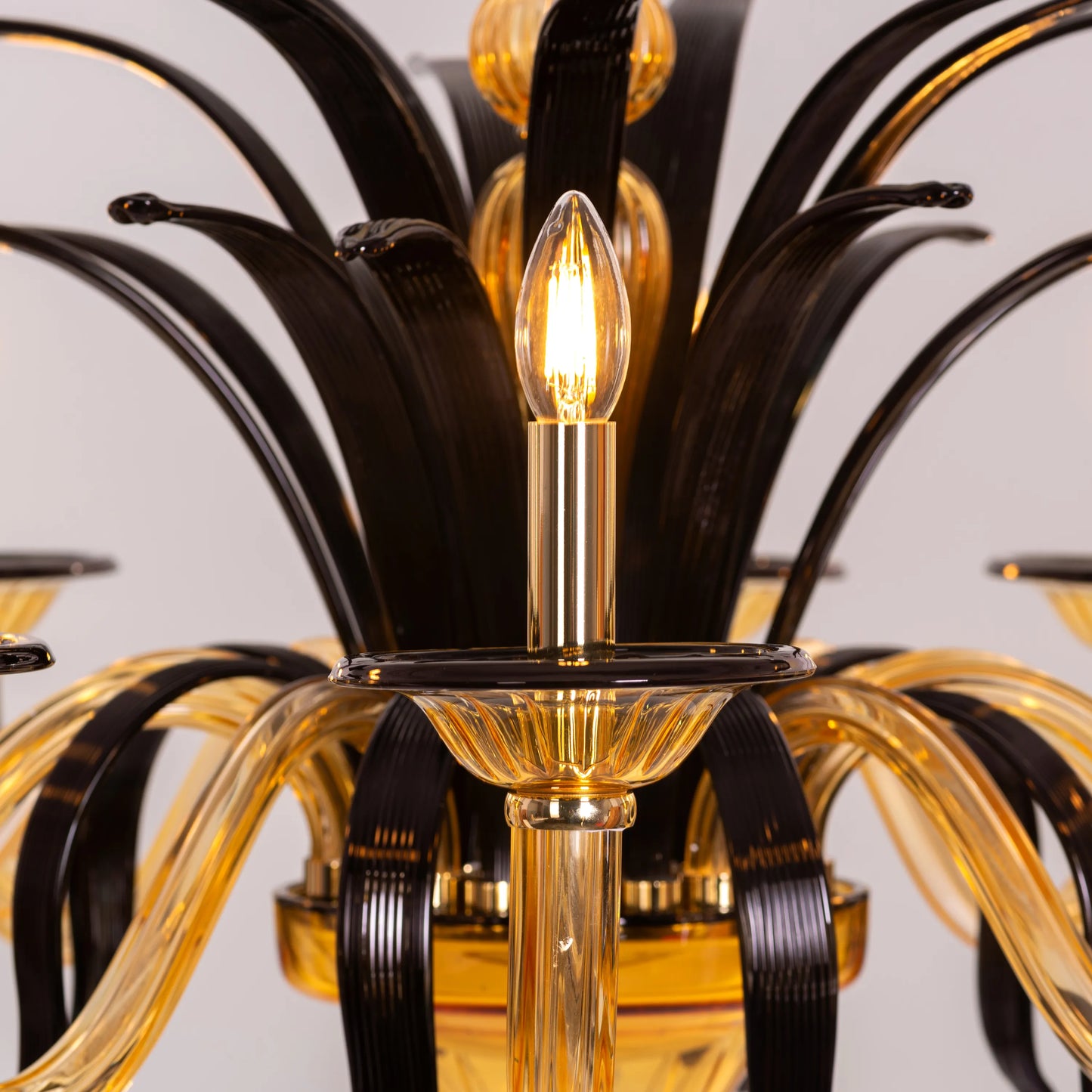 Melodrama (Large, Amber, Black) Textured Glass Chandelier