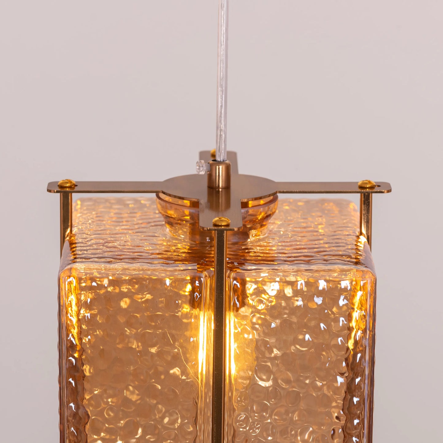 Slideshow (Large, Green, Amber) Textured Glass Pendant Light