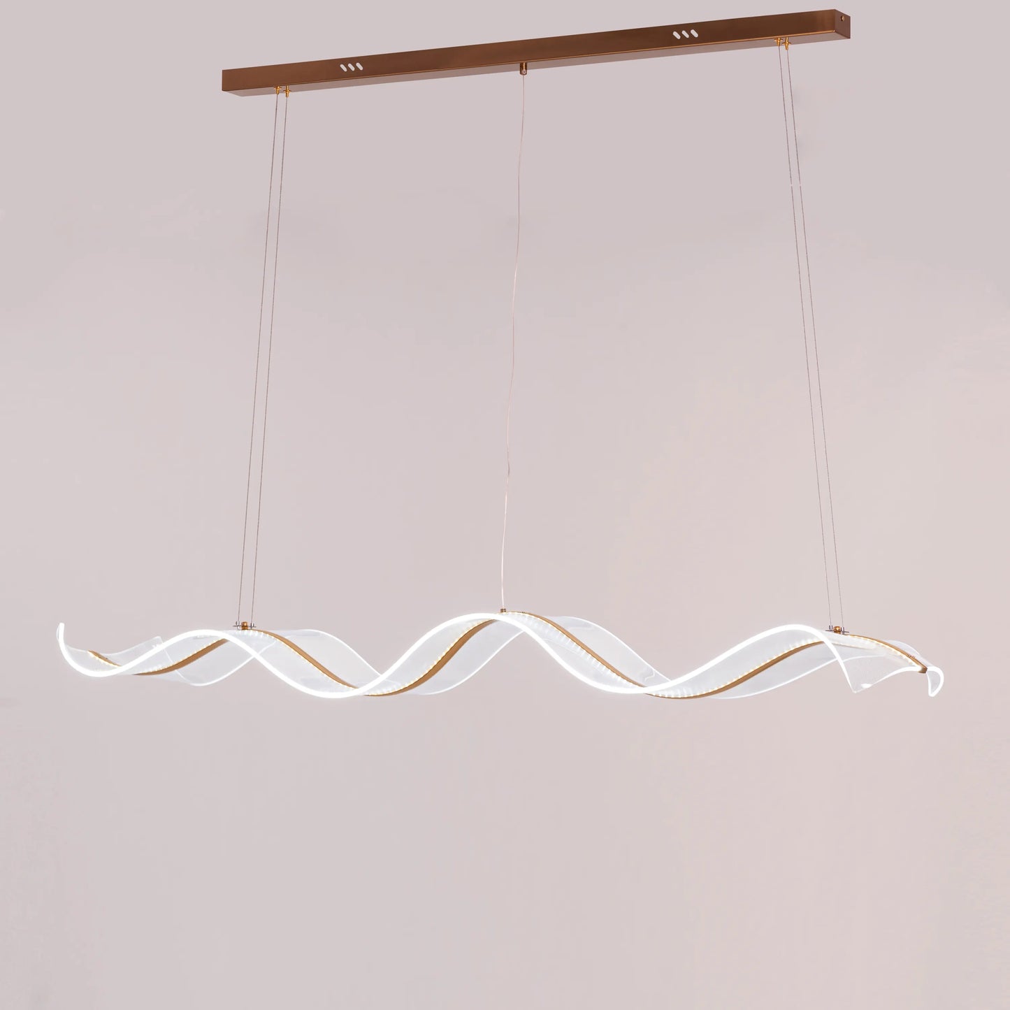 Elegant gold Summer Days Chandelier with intricate branch-like design, illuminated with warm LED light.