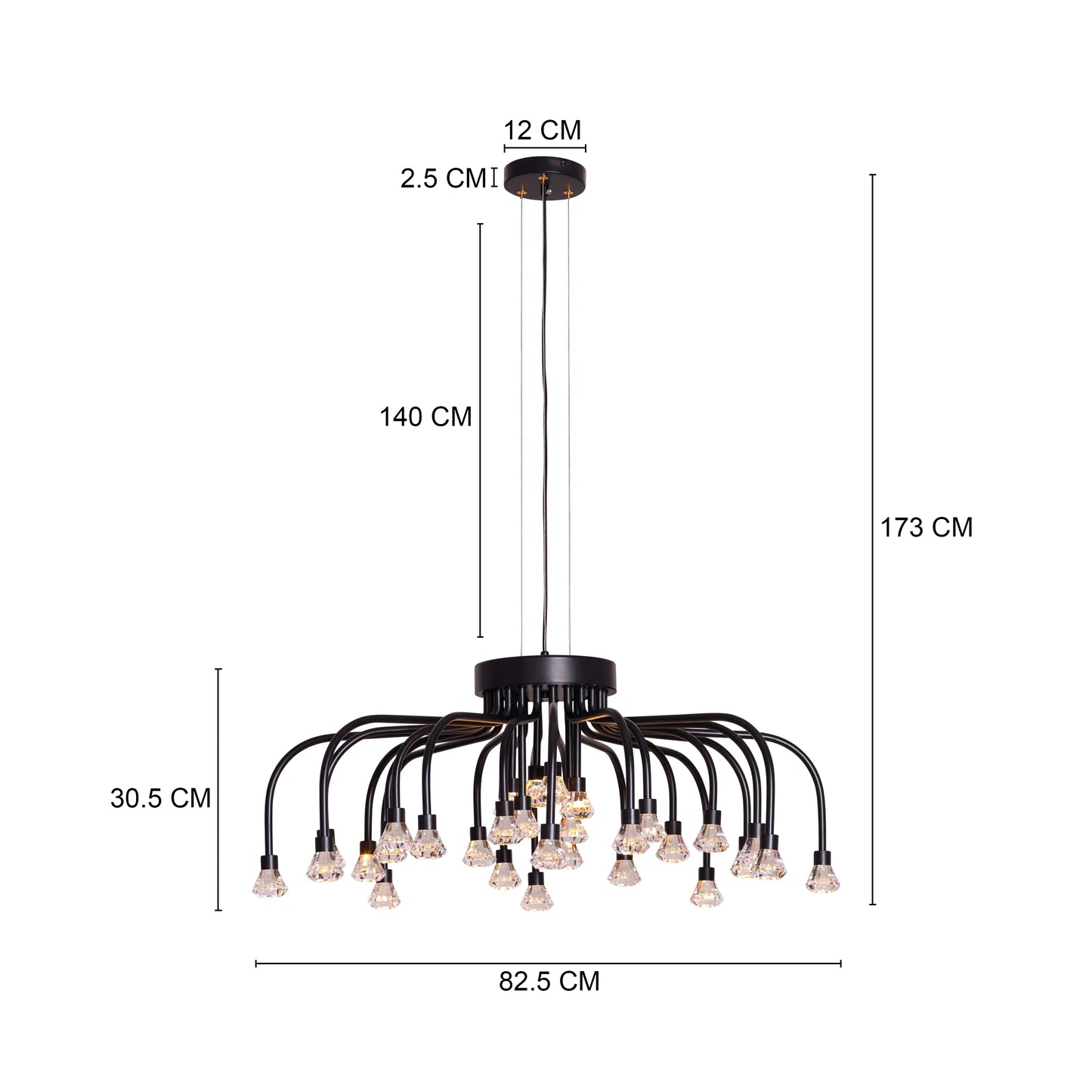 Queen Of Chaos (Black) Built-In LED Chandelier
