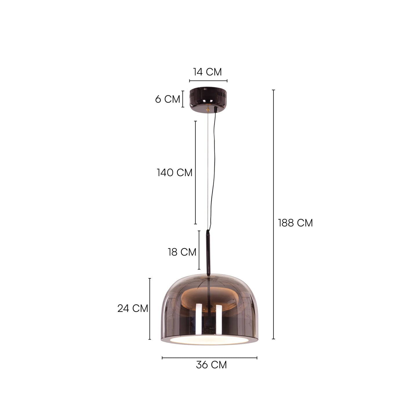 More Than Ever (Black, Smokey Grey) Built-In LED Pendant Light