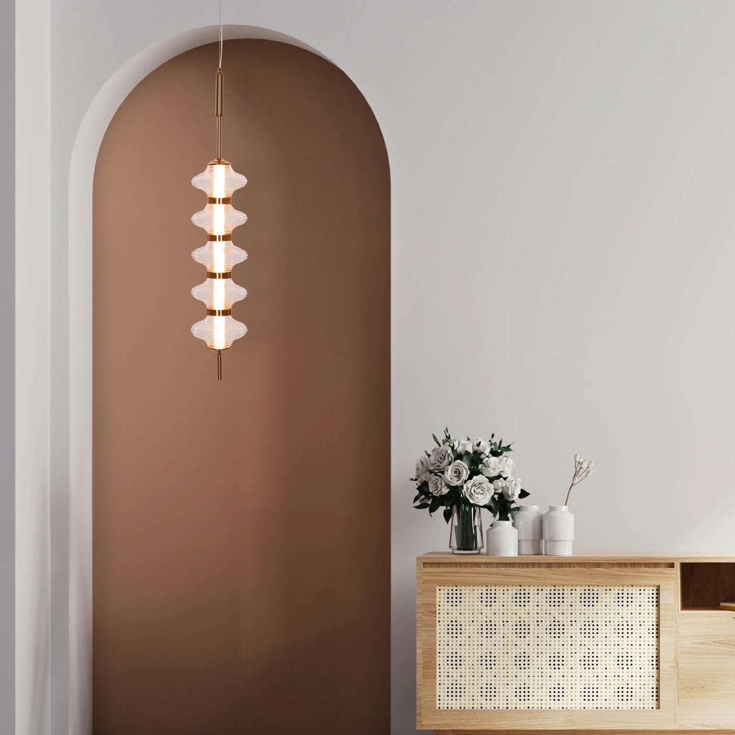 Stylish Love Poem Gold Pendant Light with Textured Glass and Adjustable 3 Color Dimmable LED for Custom Lighting