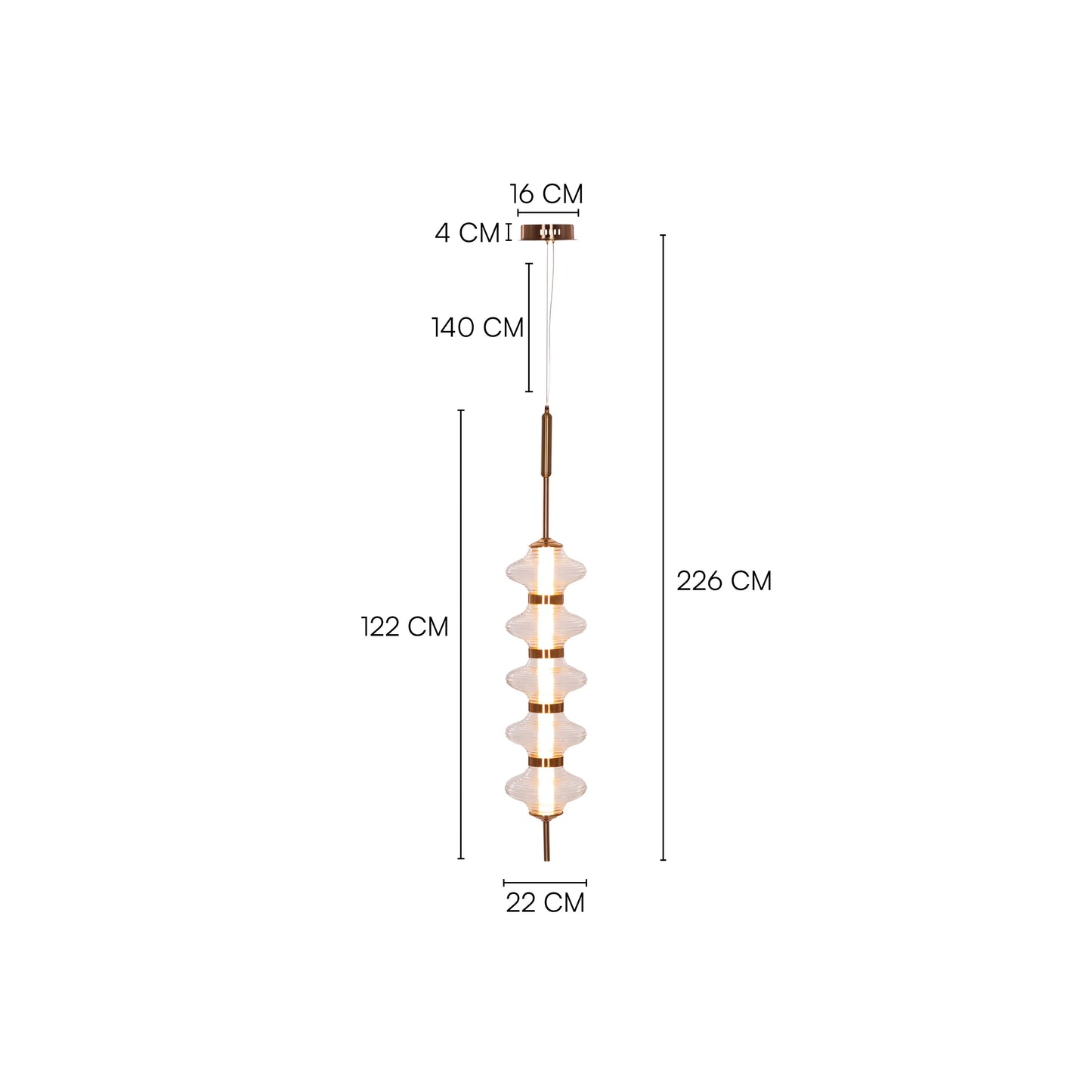 Love Poem (Gold) 3 Color Dimmable LED with Remote Control Textured Glass Pendant Light