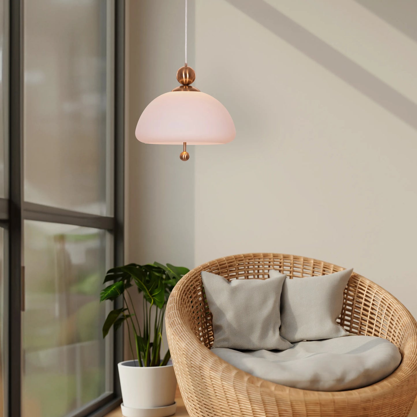Modern Lots To Hide Pendant Light in Gold with Frosted Glass and Integrated LED for Soft Illumination