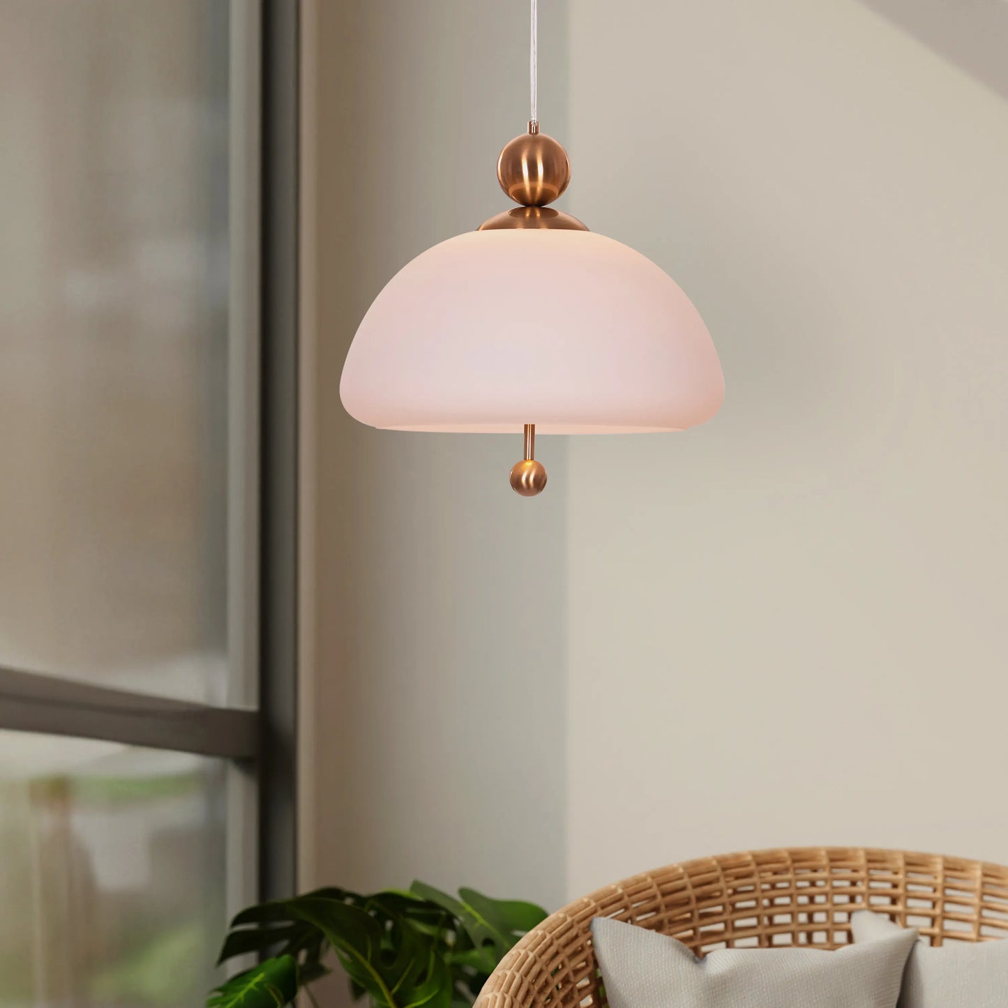 Modern Lots To Hide Pendant Light in Gold with Frosted Glass and Integrated LED for Soft Illumination