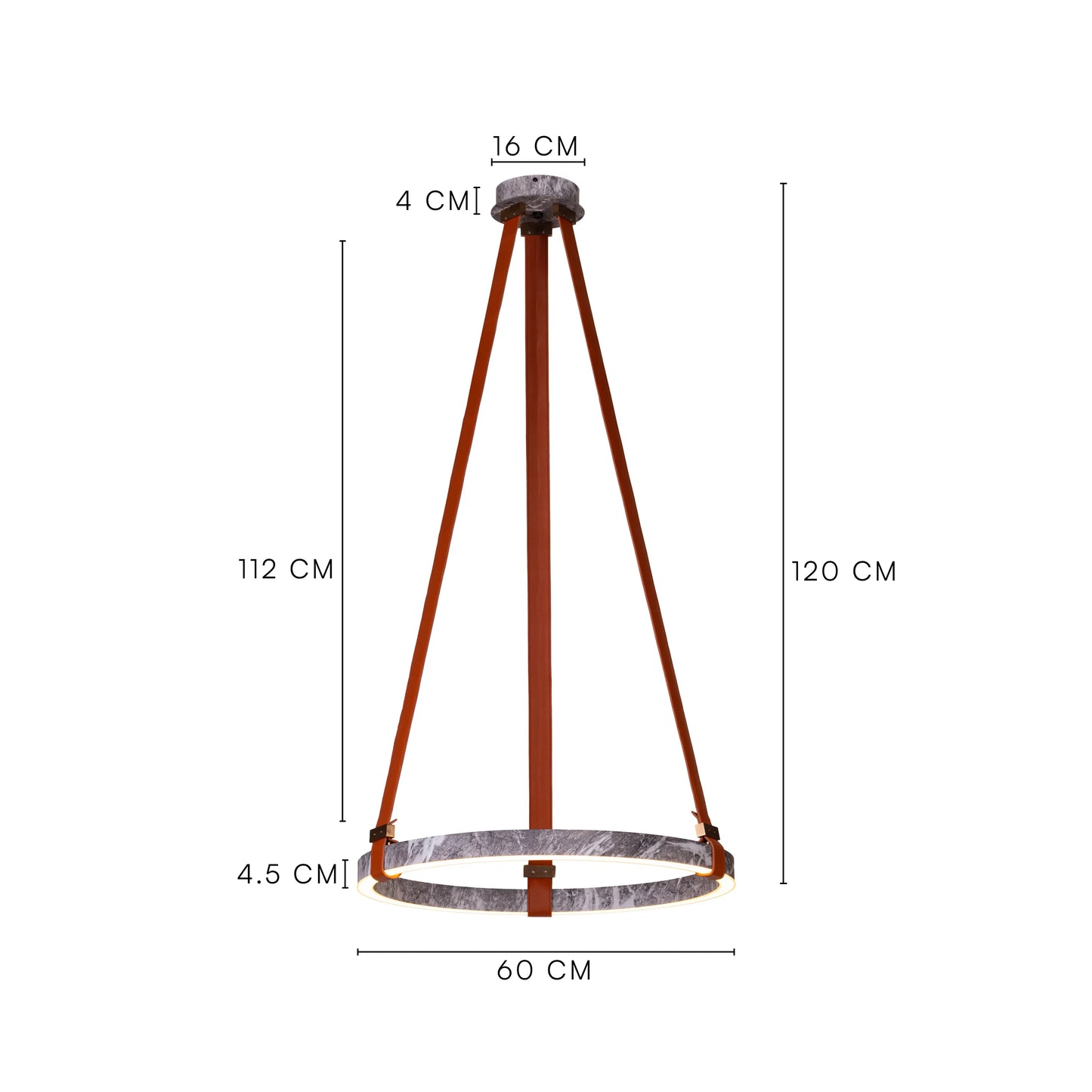 Comeback (Round, Grey) Dimmable LED with Remote Control Chandelier