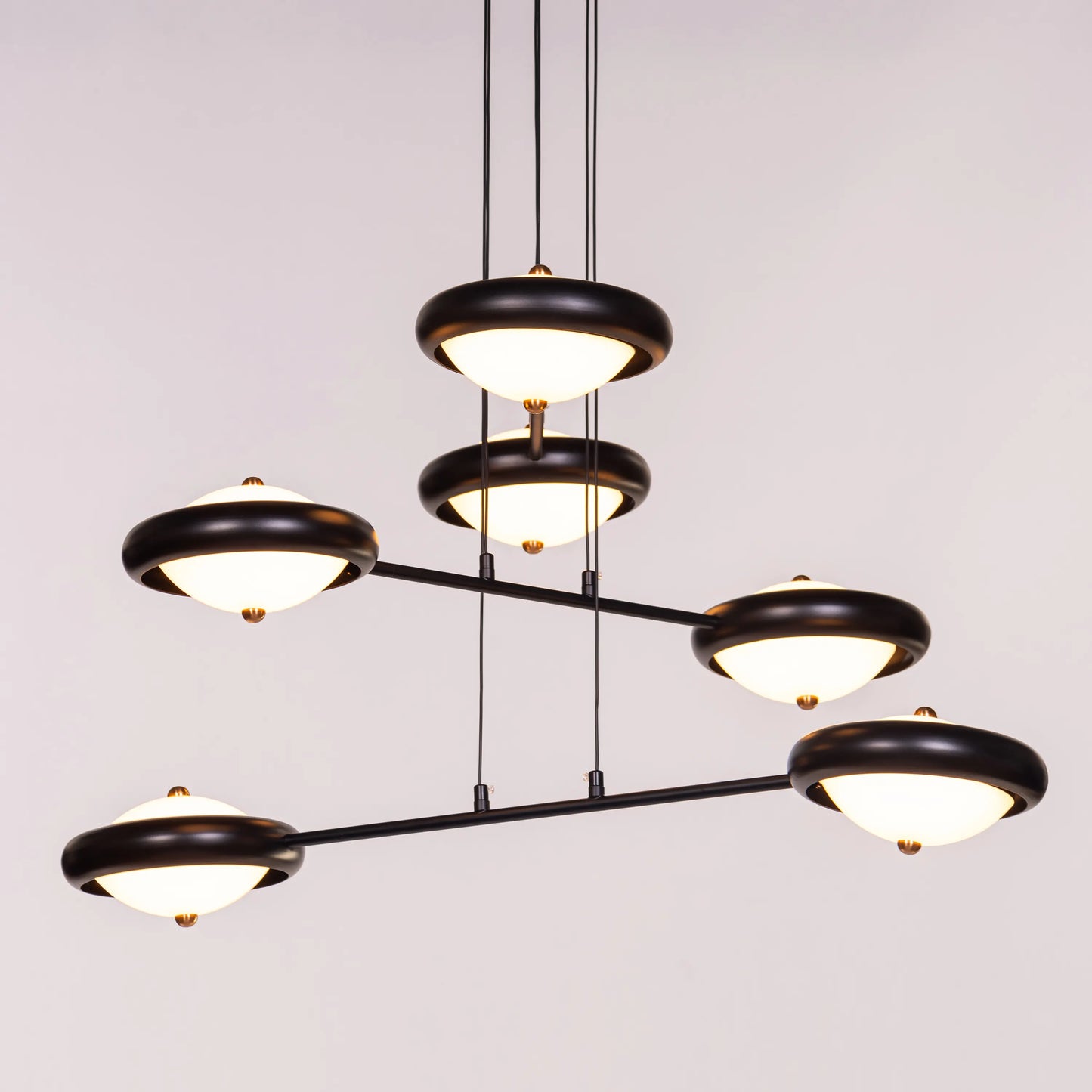 Join The Journey (Black, White, Dimmable LED with Remote Control) Frosted Glass Chandelier