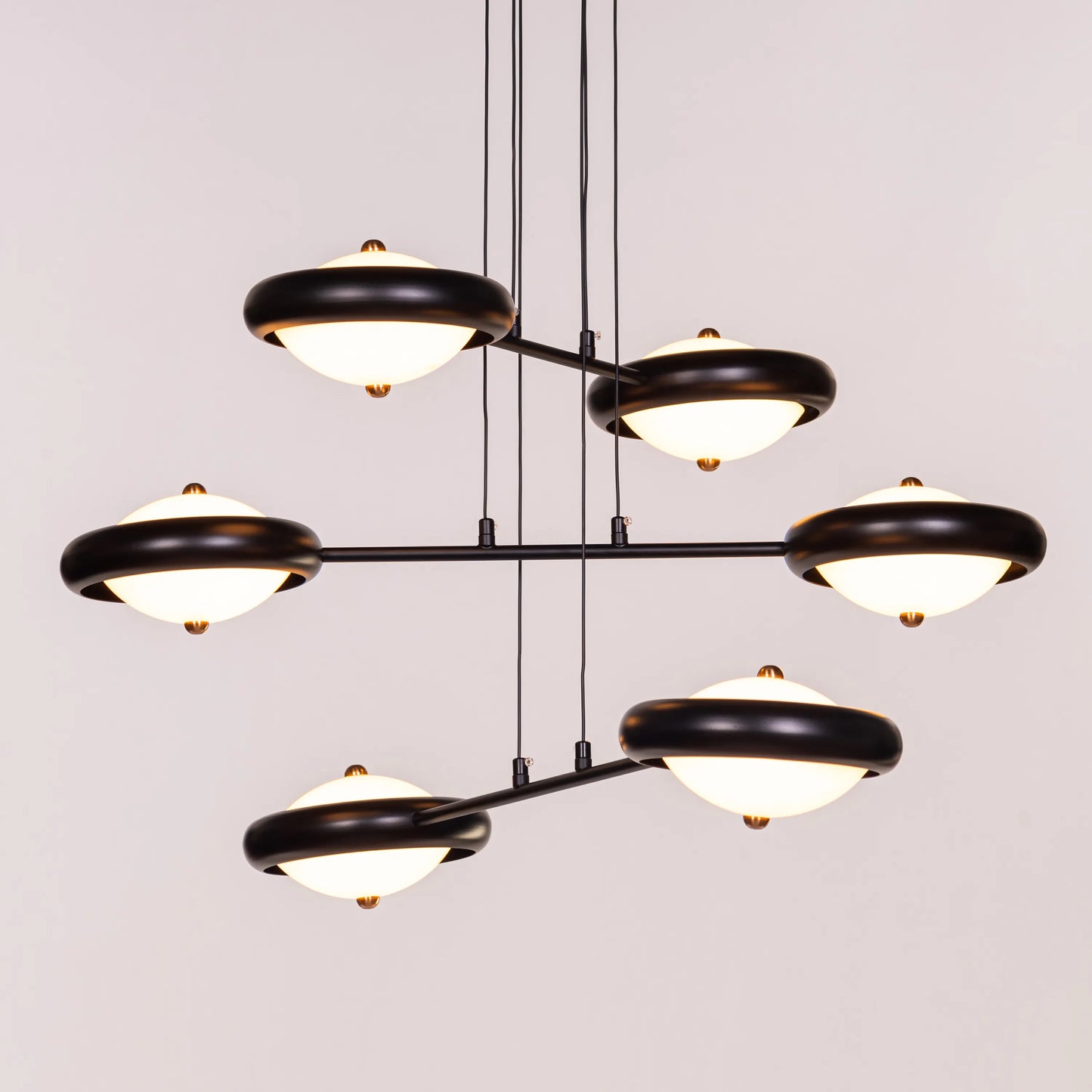 Join The Journey (Black, White, Dimmable LED with Remote Control) Frosted Glass Chandelier