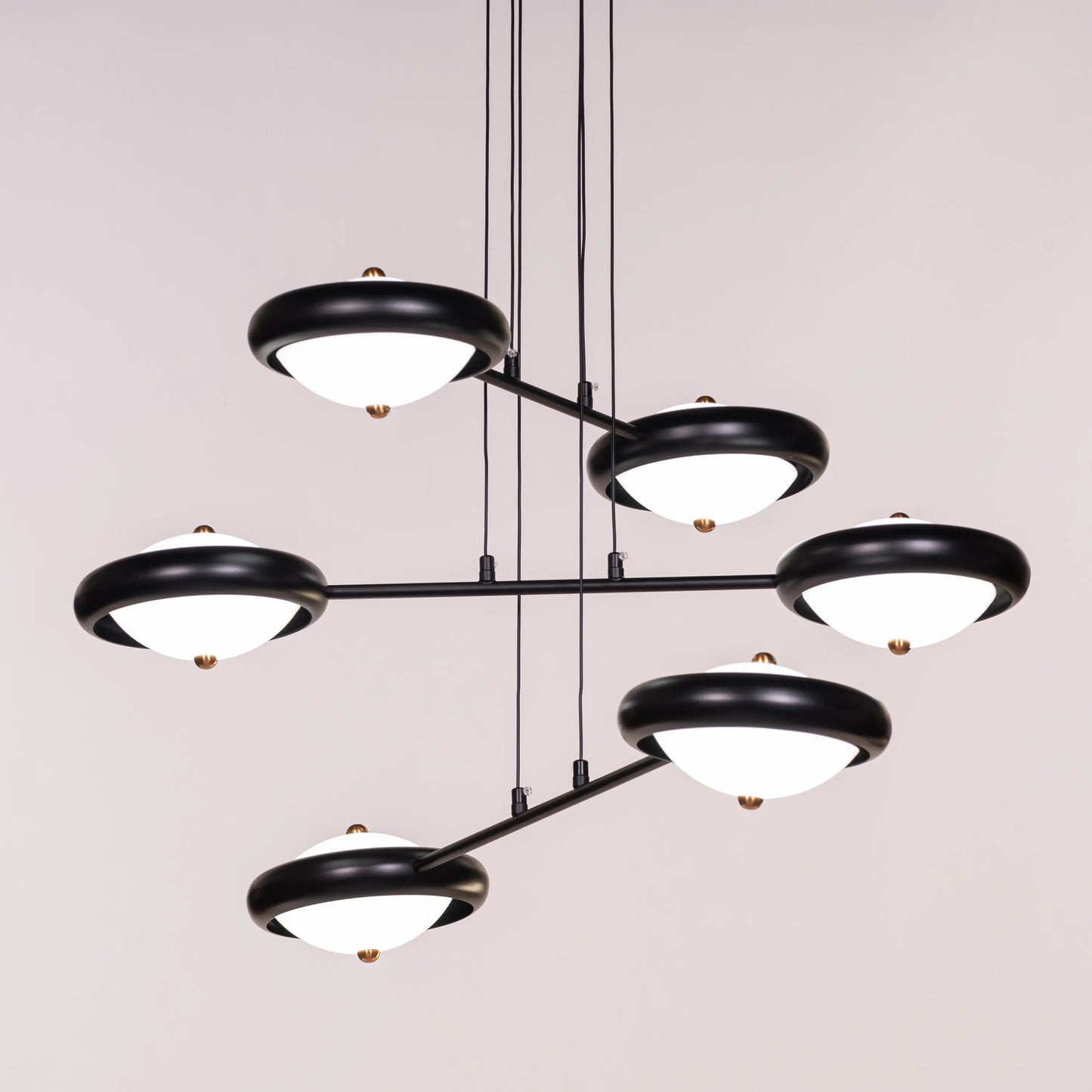 Join The Journey (Black, White, Dimmable LED with Remote Control) Frosted Glass Chandelier