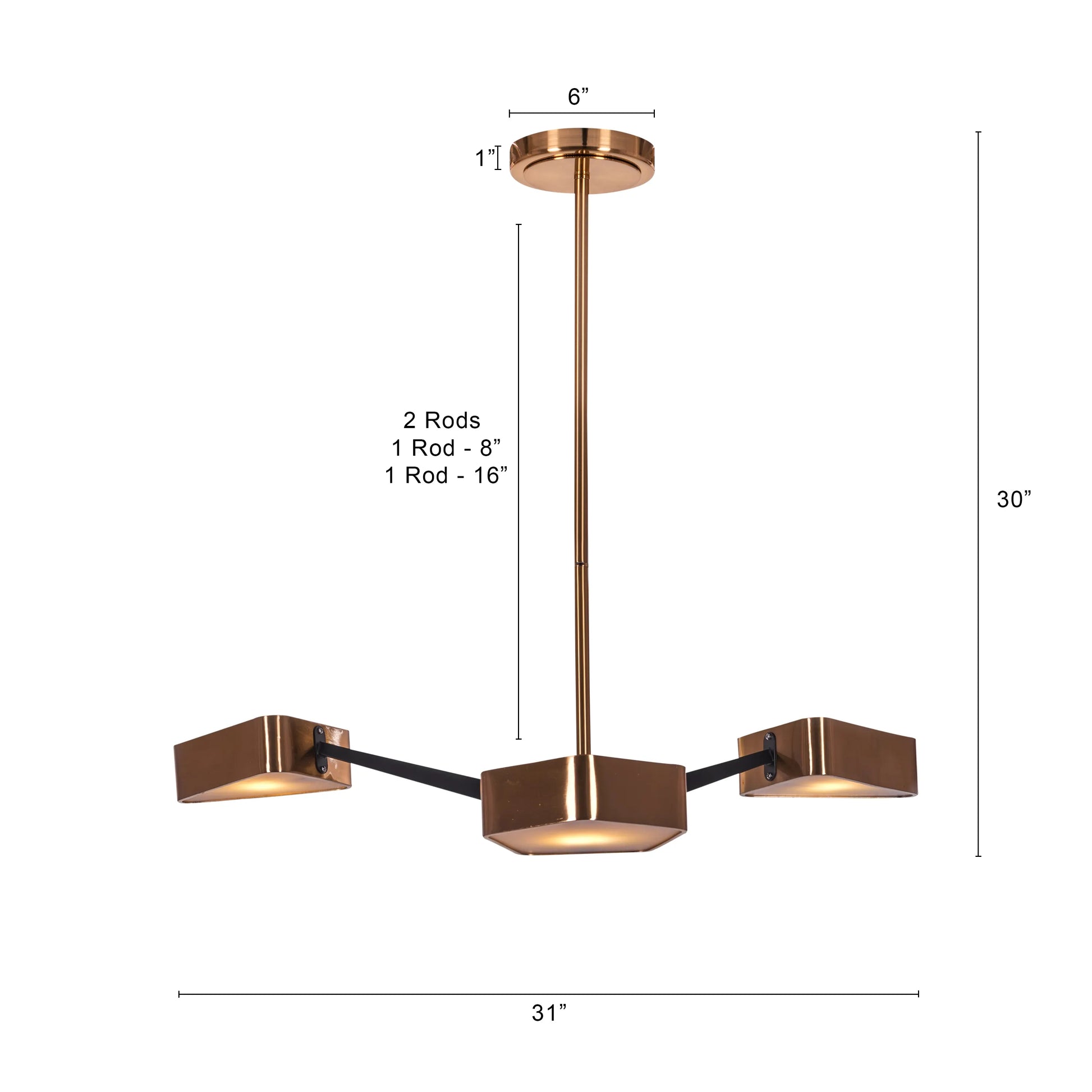 Road Trip Chandelier in gold finish