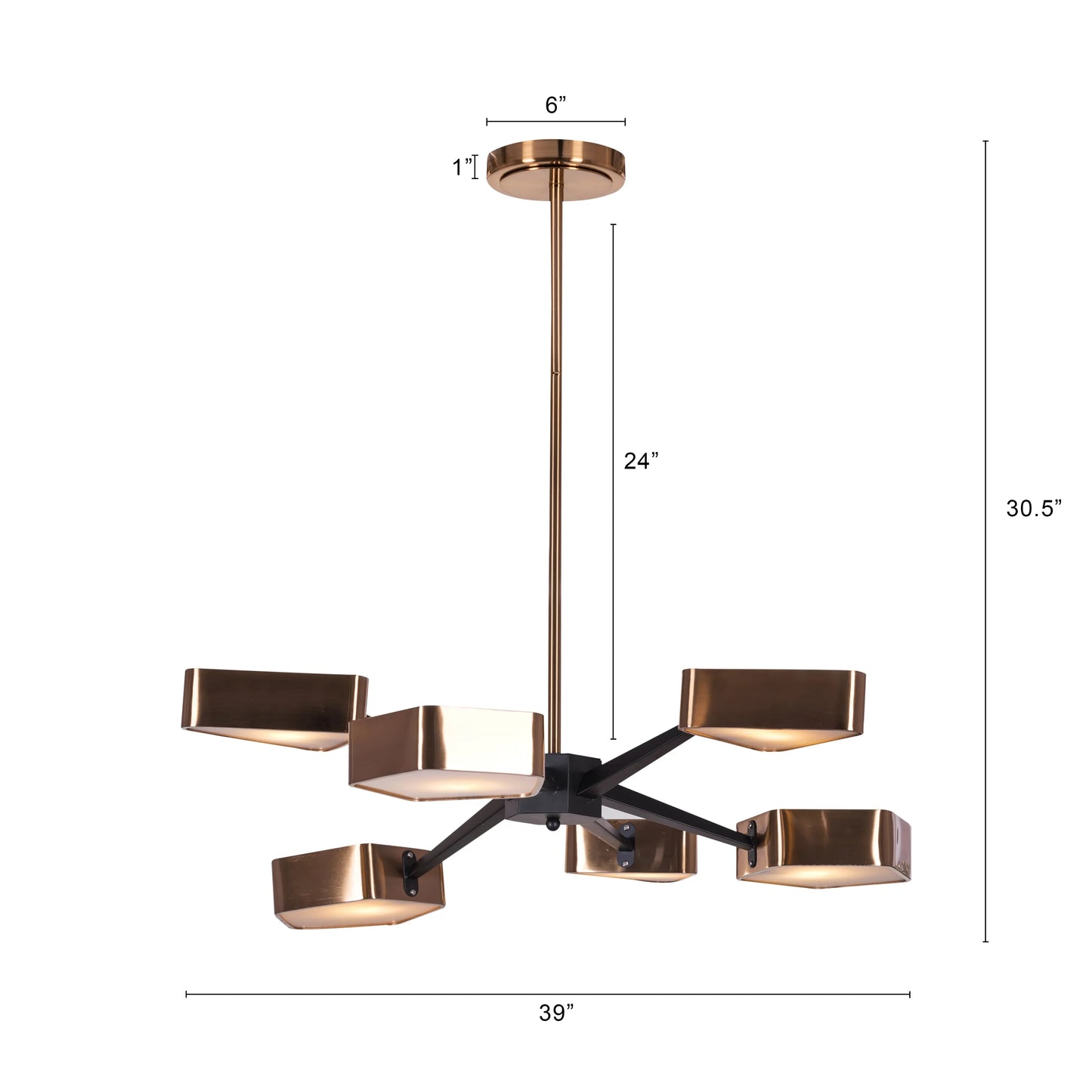 Road Trip Chandelier in black and gold finish