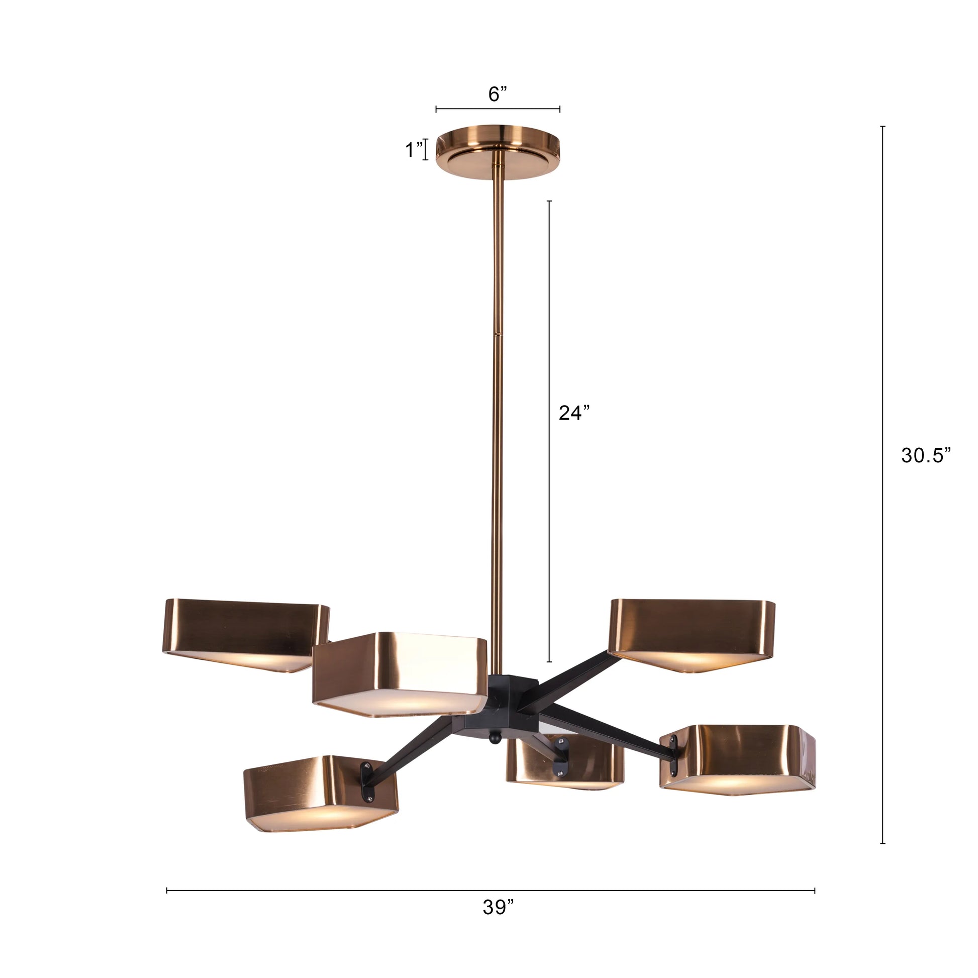 Road Trip Chandelier in black and gold finish