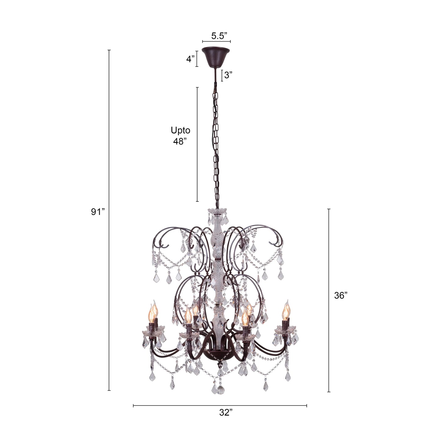 Rustic Restoration Crystal Chandelier