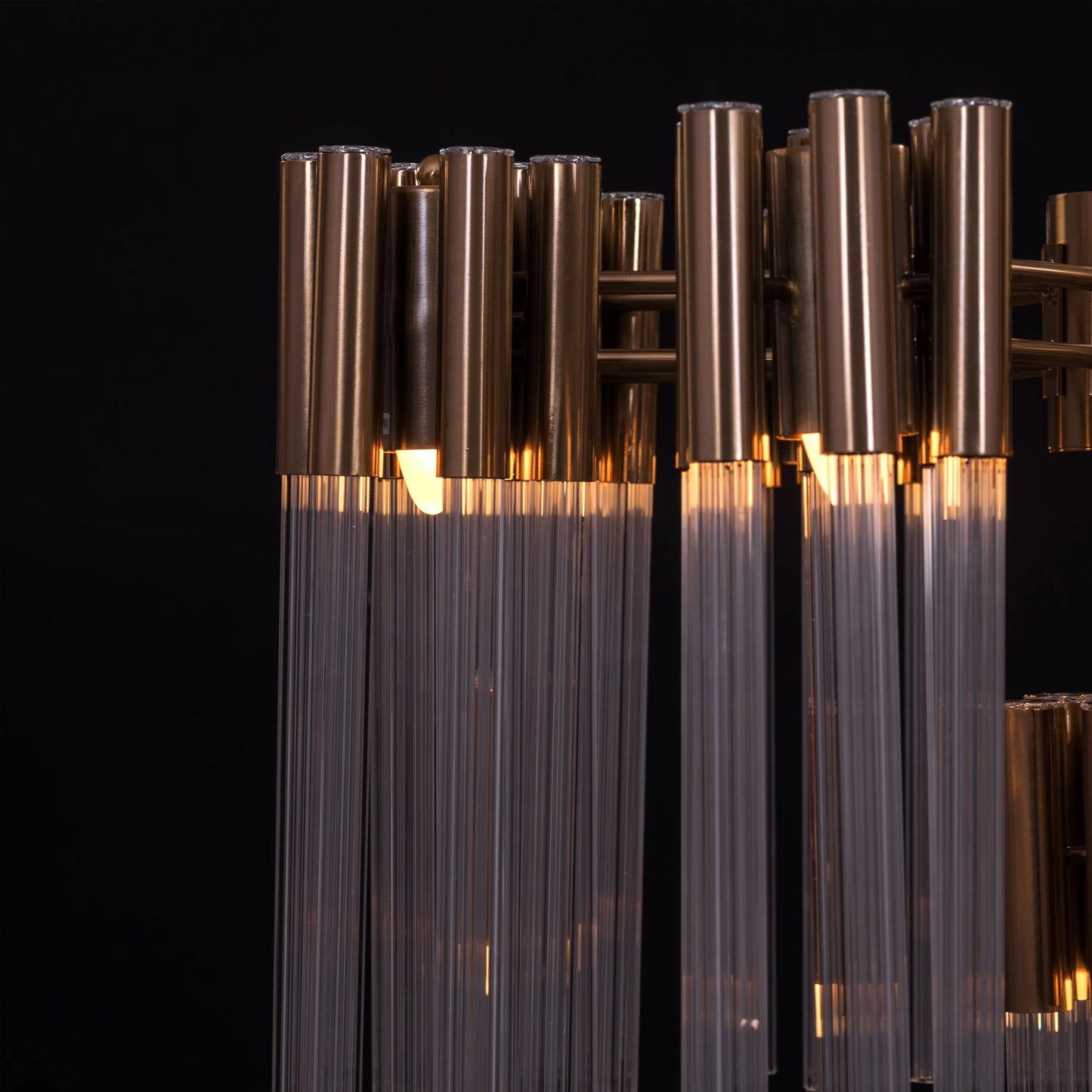 Good Luck Charm (Medium, Gold) Glass Tube Chandelier