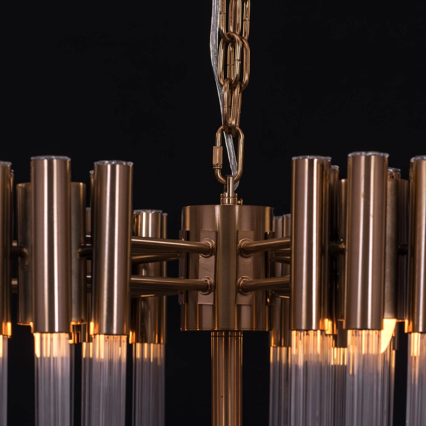 Good Luck Charm (Medium, Gold) Glass Tube Chandelier