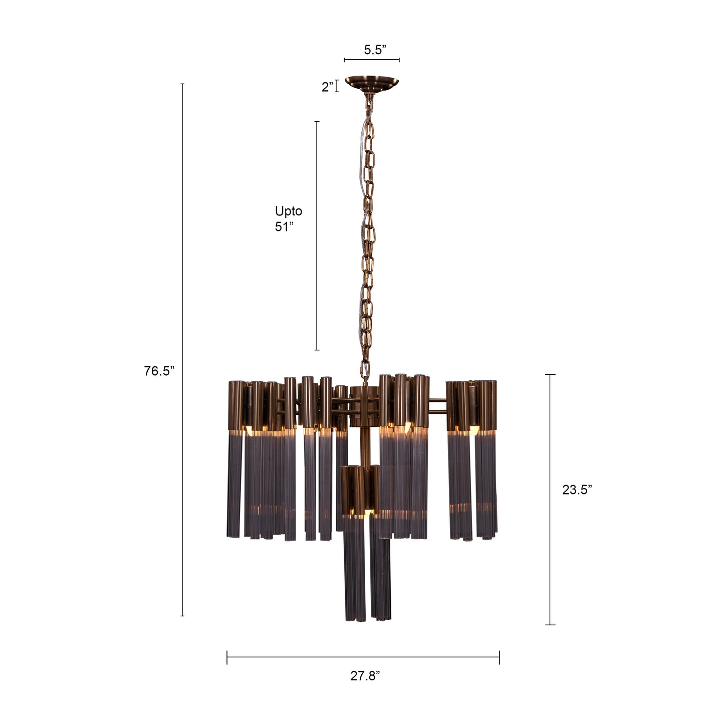 Good Luck Charm Chandelier in gold finish