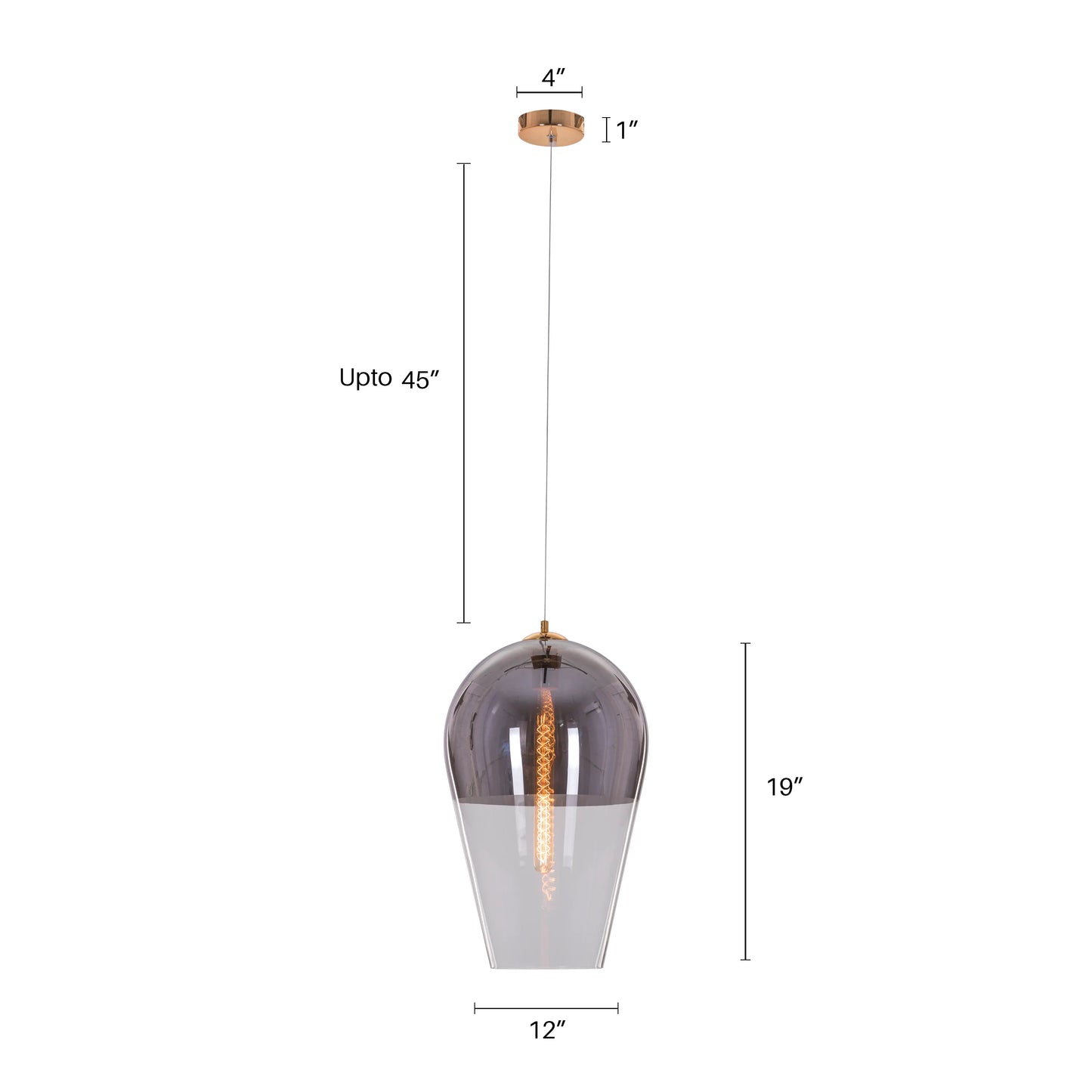 Have It All ( Smokey Grey) Glass Pendant Light