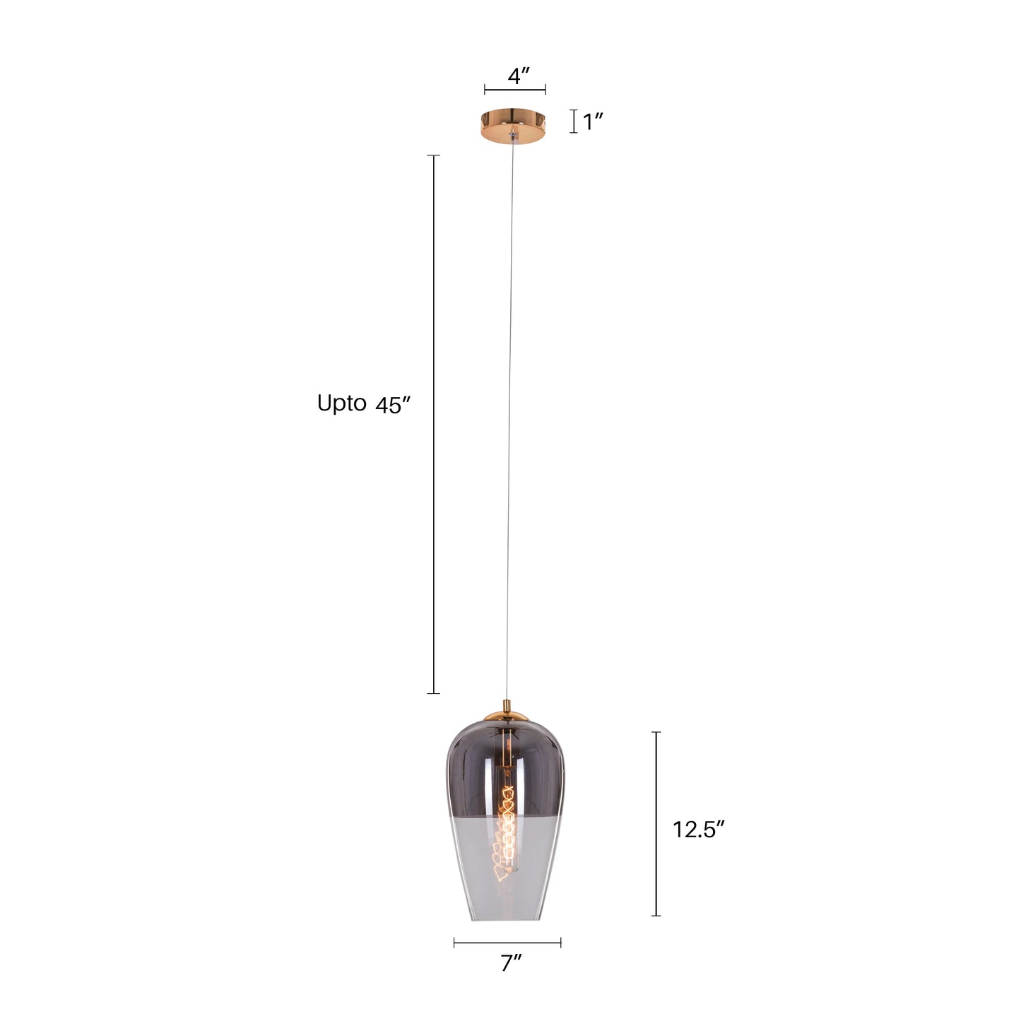 Have It All ( Smokey Grey) Glass Pendant Light