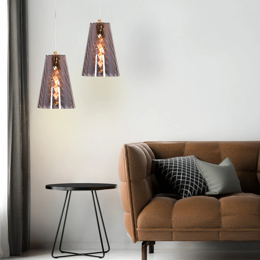 Open Sesame (Smokey, Amber) Glass Pendant Light