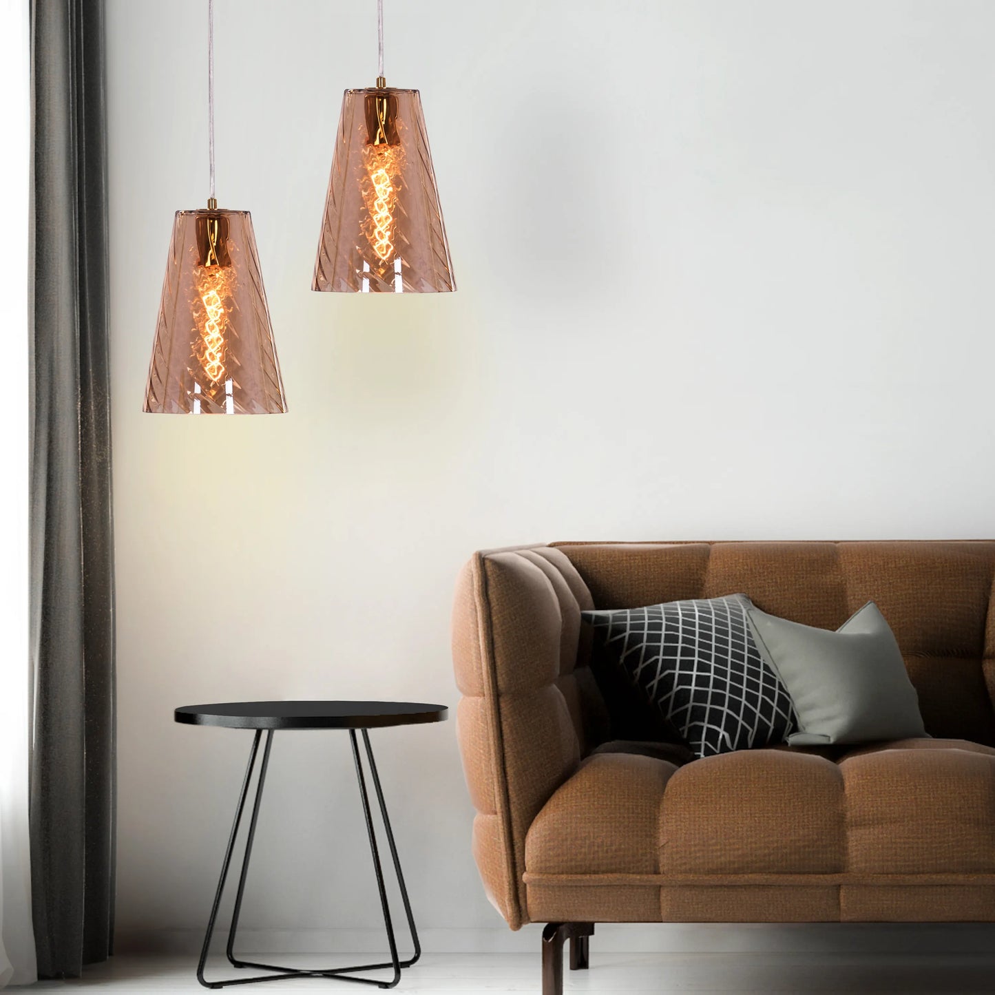 Open Sesame (Smokey, Amber) Glass Pendant Light