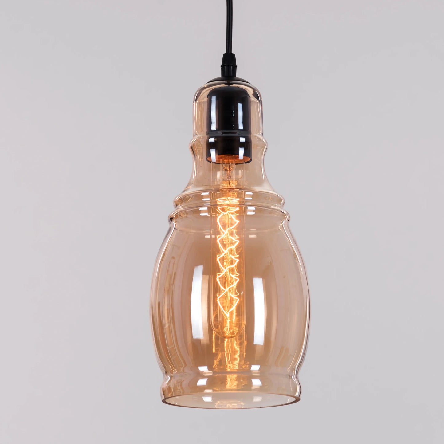 Caramelized Sugar Single (Smokey Grey, Amber) Glass Pendant Light