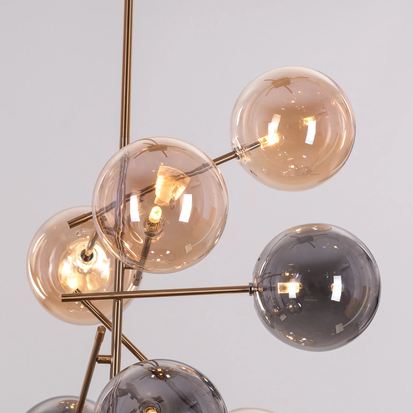 Pied Piper Posh (Large, Amber, Smokey Grey) Glass Chandelier