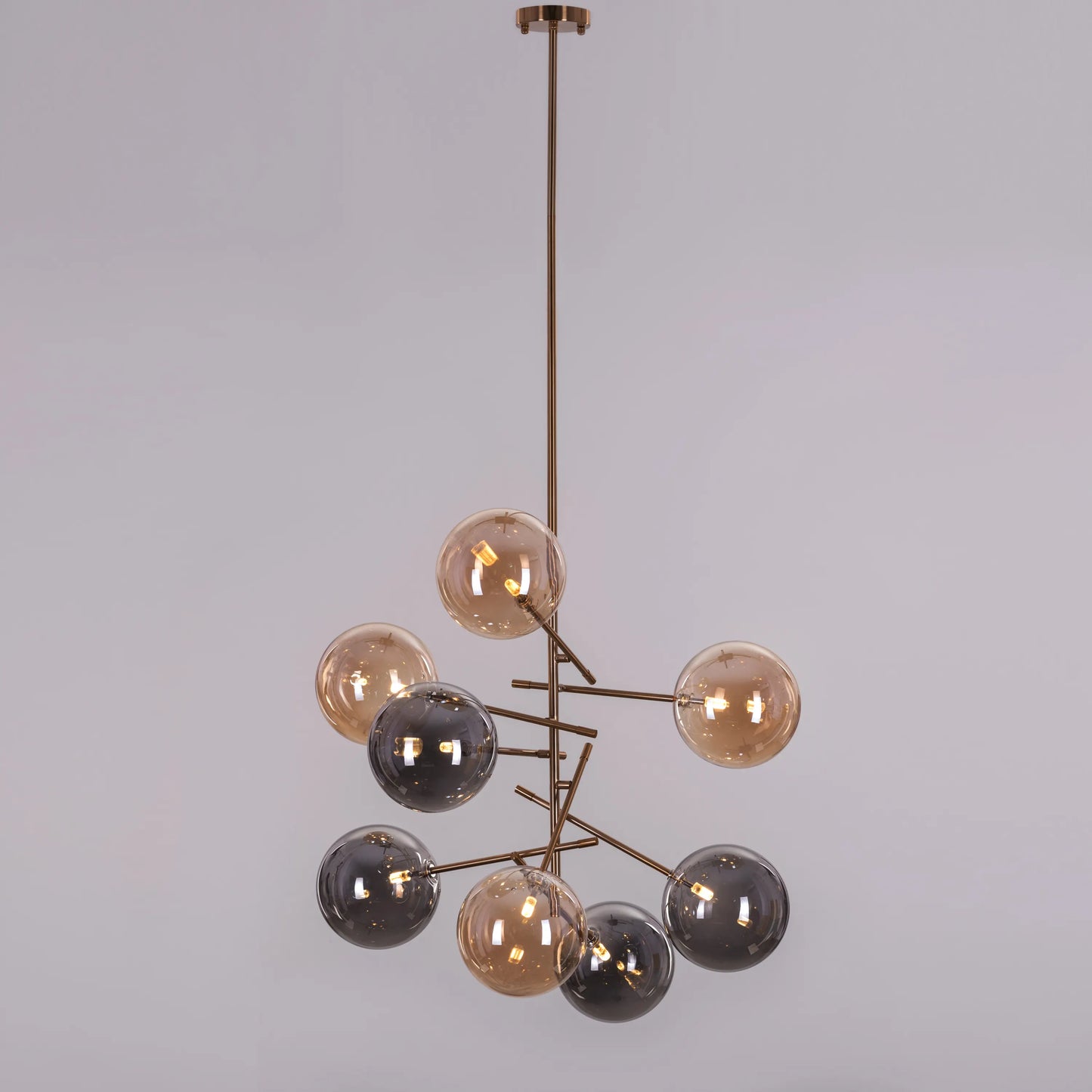 Pied Piper Posh (Large, Amber, Smokey Grey) Glass Chandelier