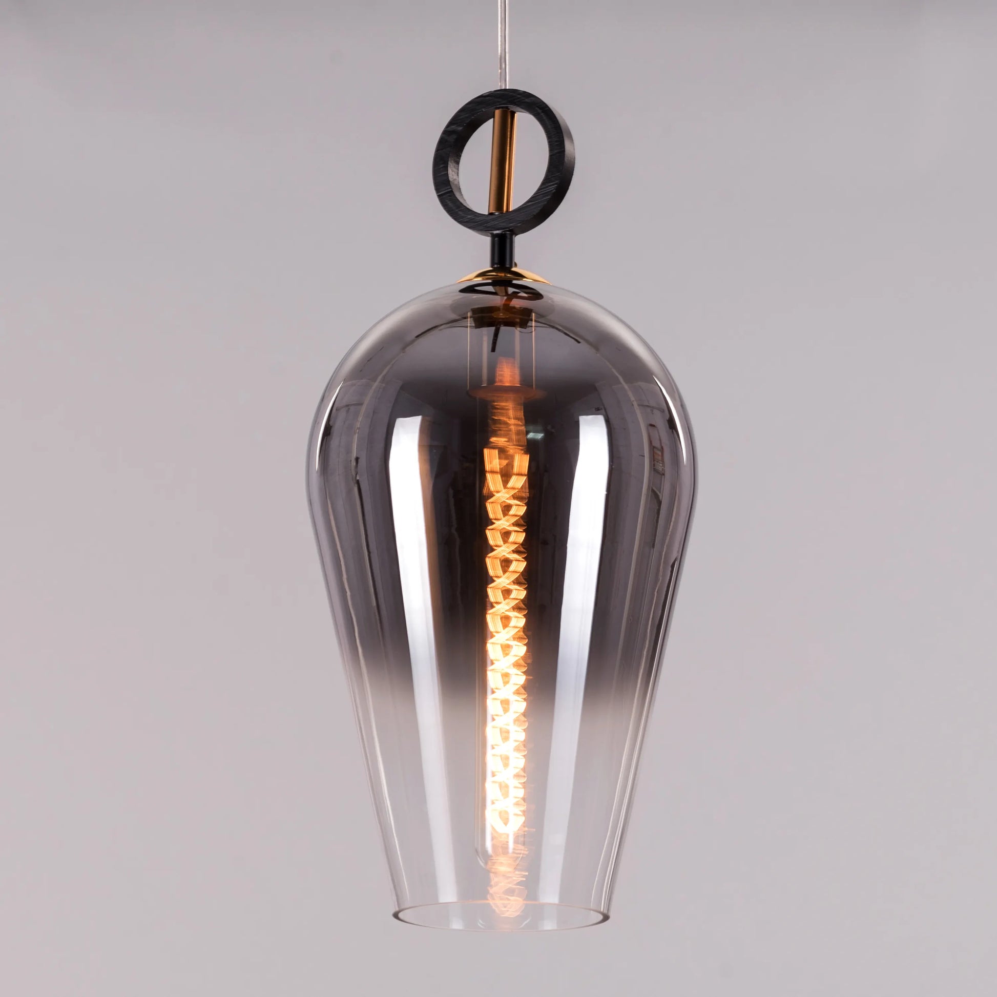 Elegant Stormy Skies Pendant Light with Smokey Grey Glass Design