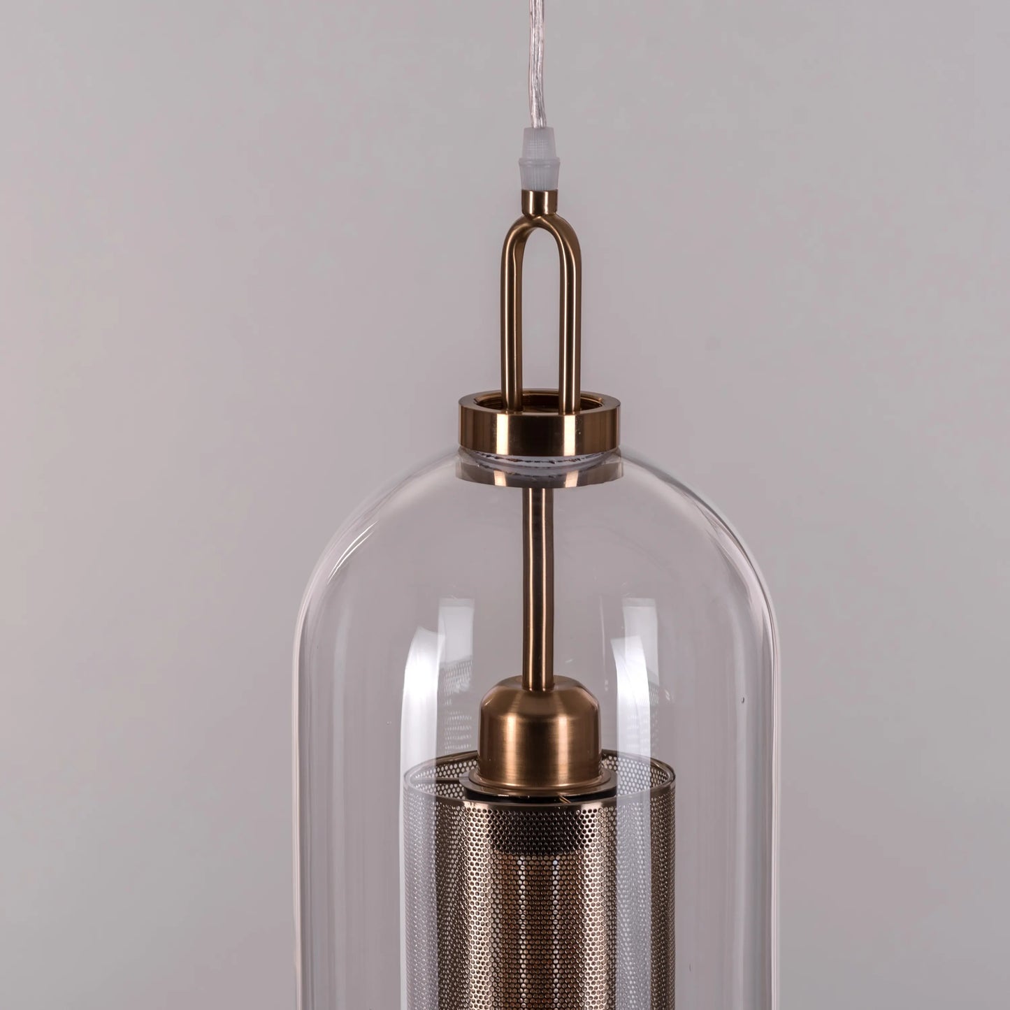 Good To Glow (Long, Gold) Clear Glass Pendant Light