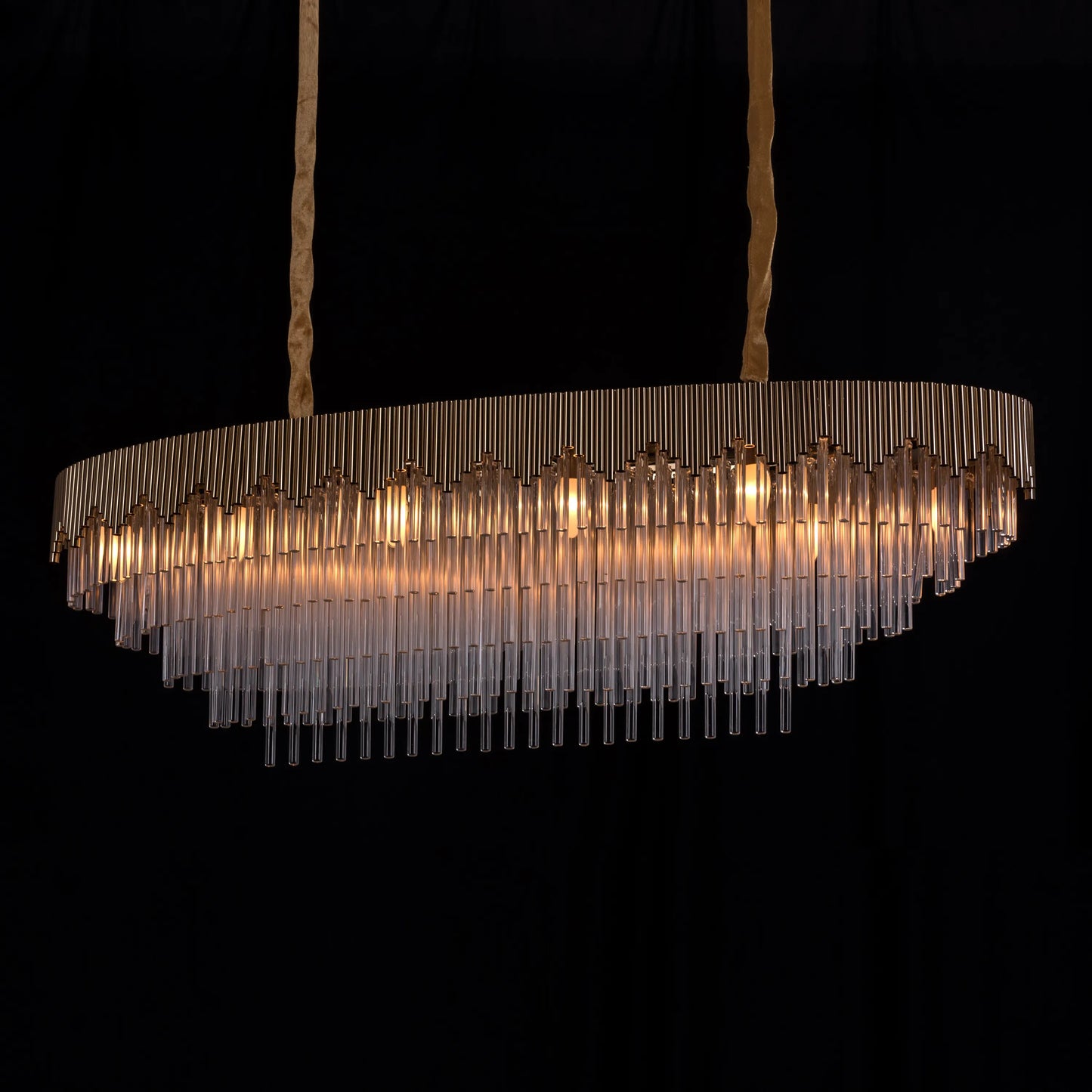 Diamonds Are Forever (Large, Oval, Gold) Crystal Chandelier