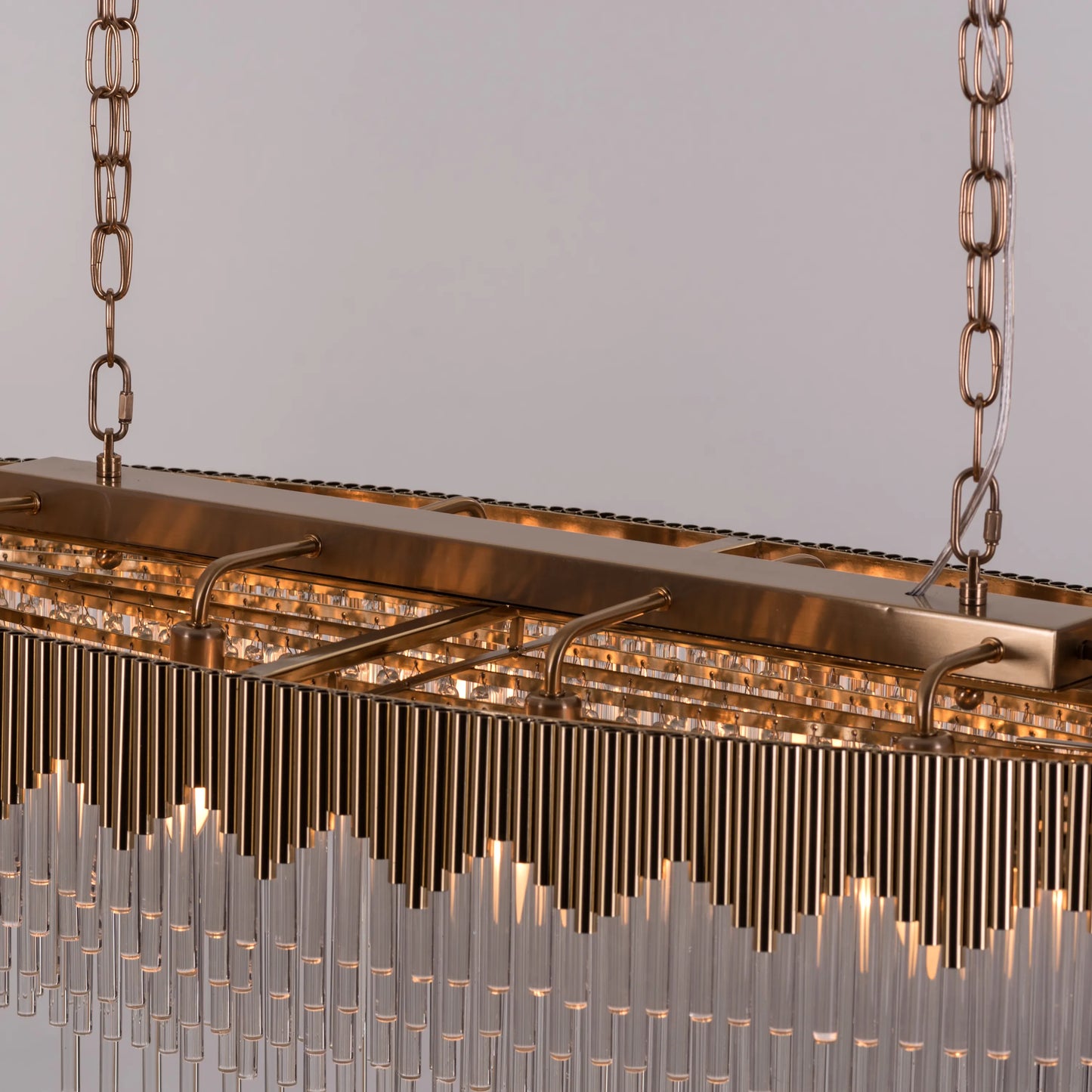 Diamonds Are Forever (Large, Oval, Gold) Crystal Chandelier