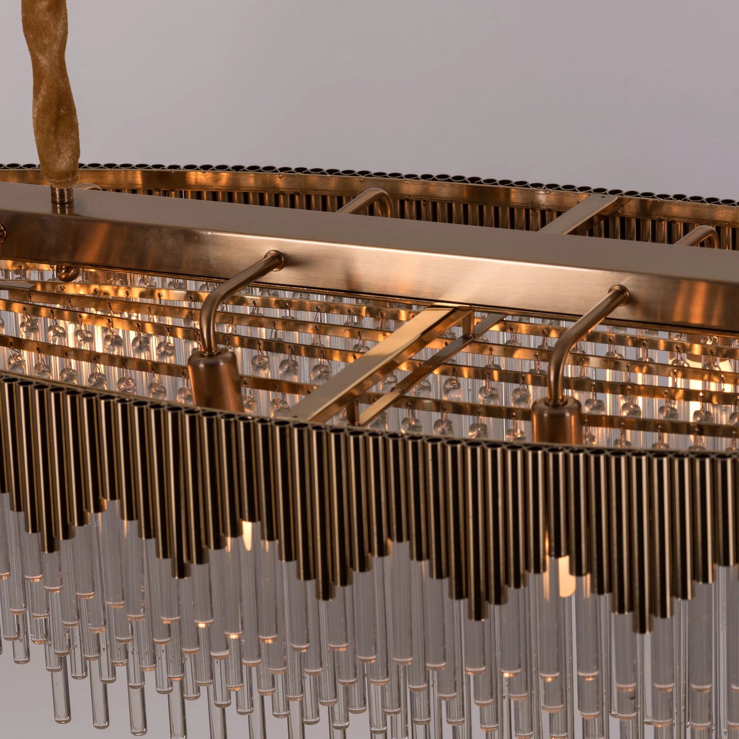 Diamonds Are Forever (Large, Oval, Gold) Crystal Chandelier