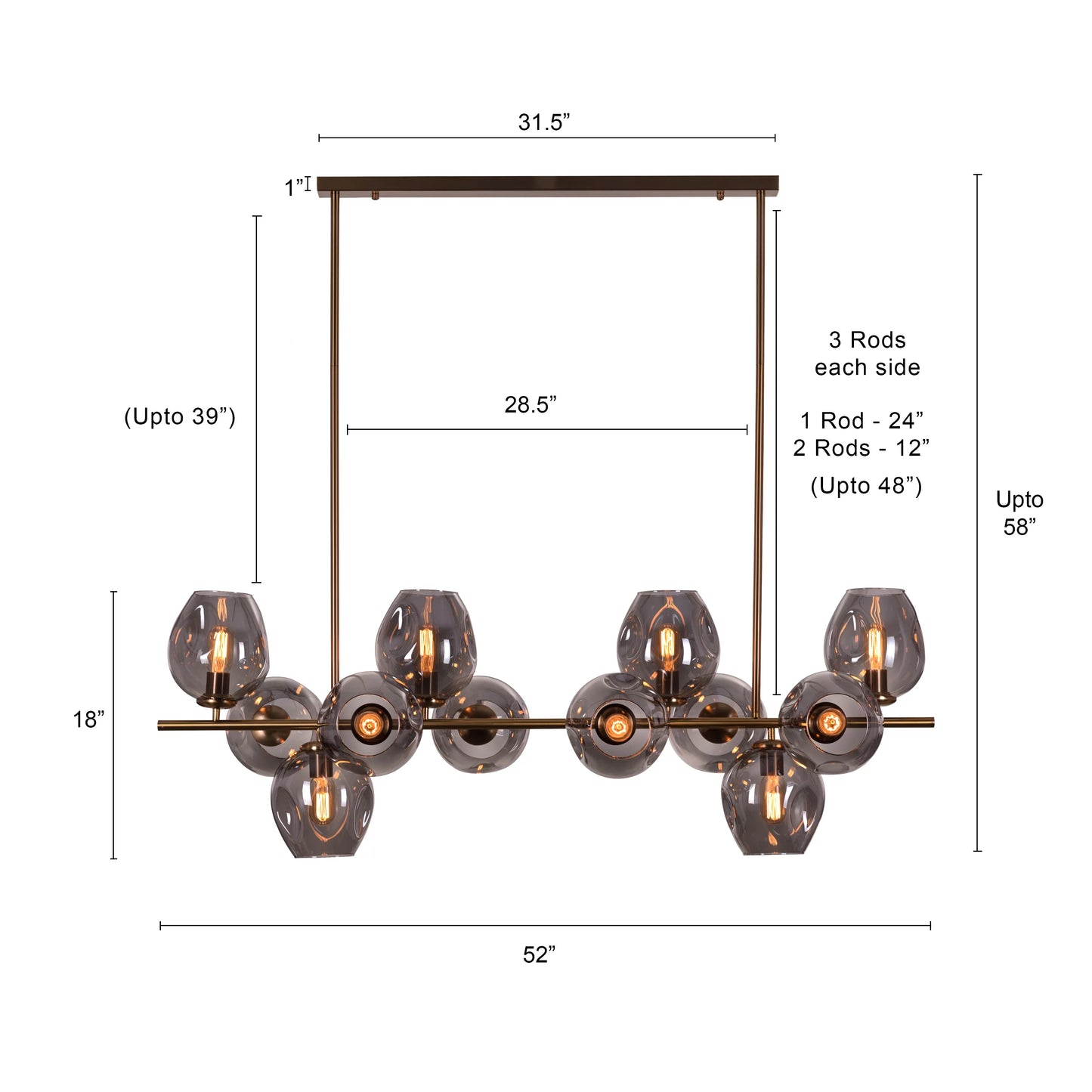 The Night Is Young Glass Chandelier